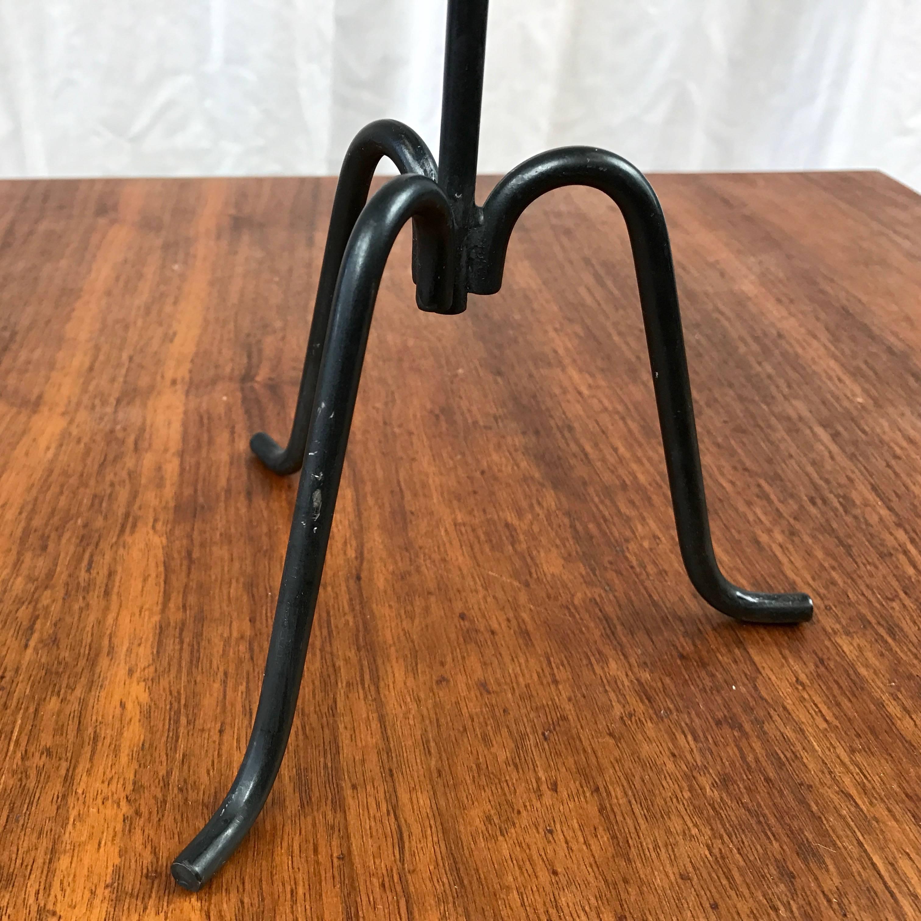 Gunnar Ander for Ystad-Metall Wrought Iron and Glass Candelabra 3