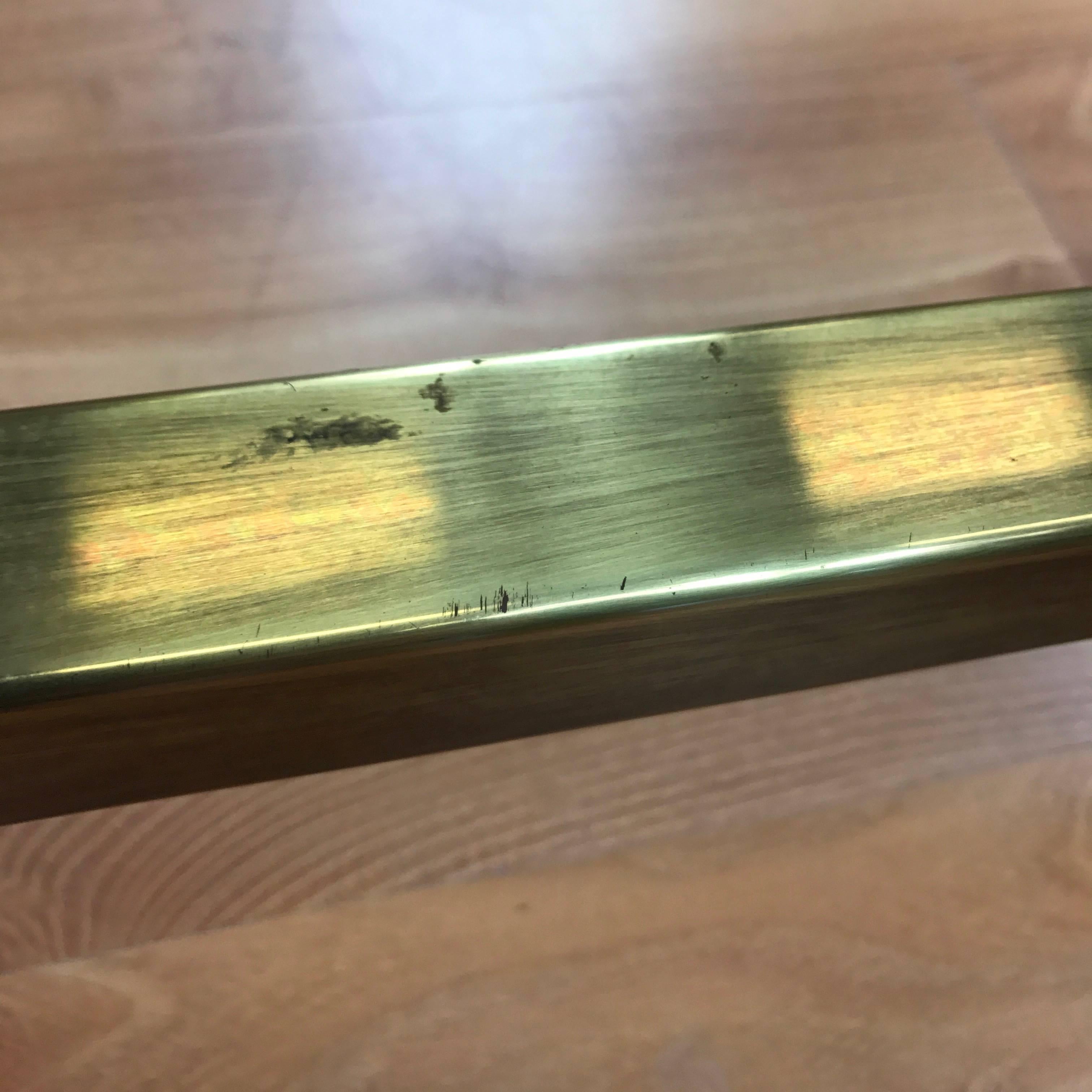 Late 20th Century Mastercraft Extra-Large Square Brass and Glass Coffee Table