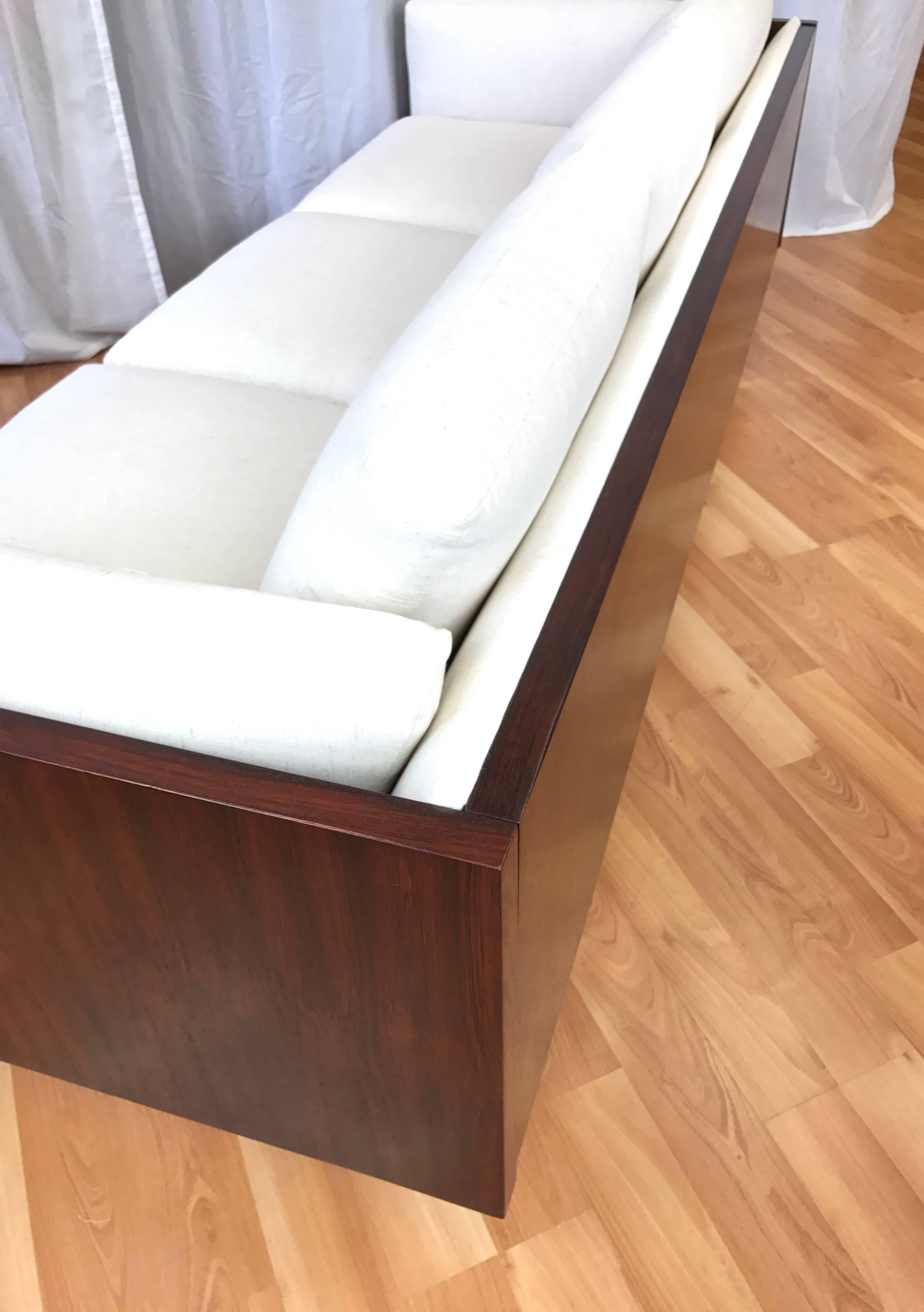 Rare Komfort of Denmark Rosewood Case Sofa In Excellent Condition In San Francisco, CA