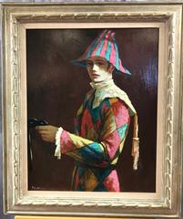 Harold Stephenson 'Aka “Abruzzi”' Harlequin Oil Painting