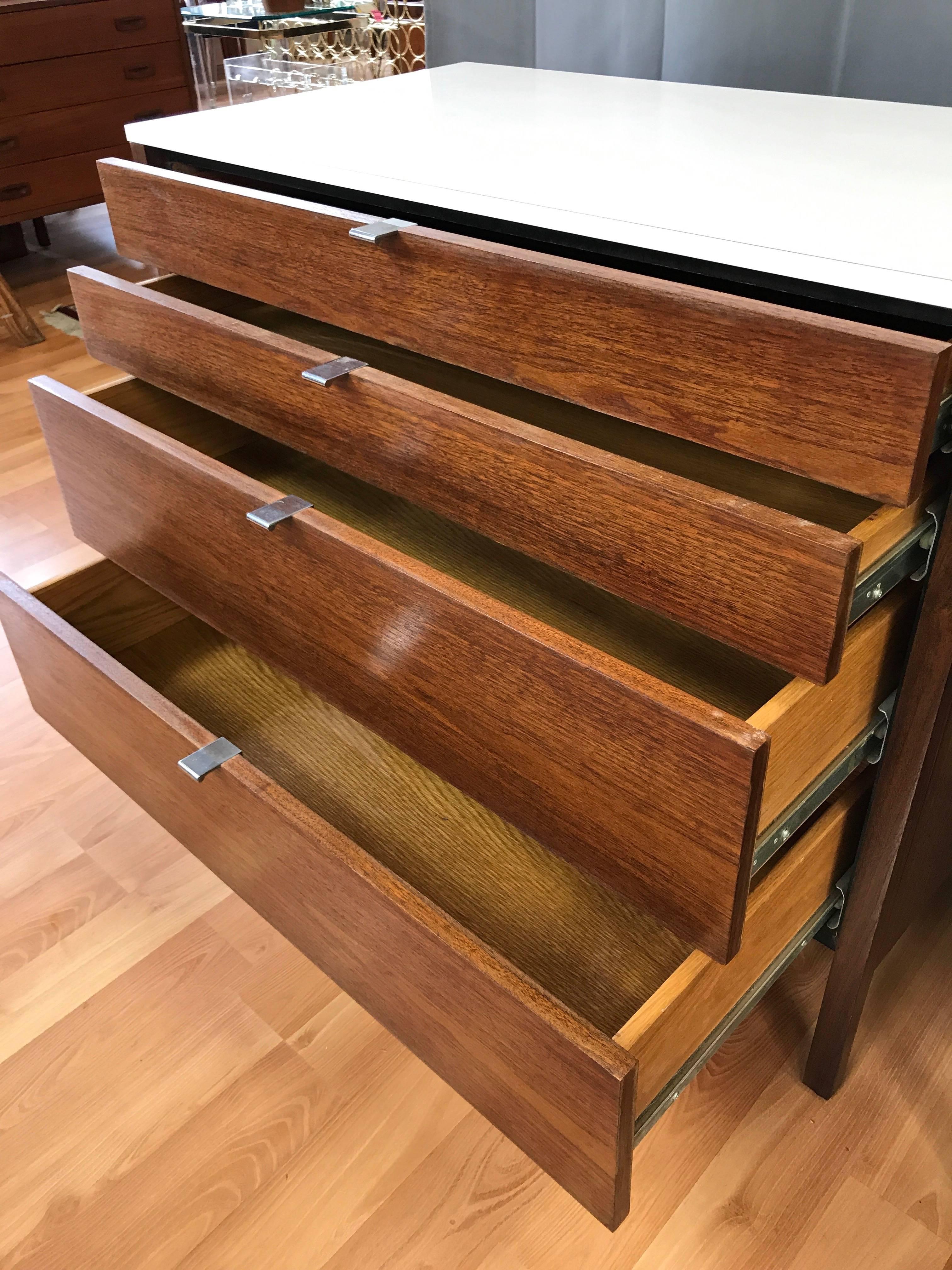 Two Florence Knoll Laminate-Top Walnut Dressers by Knoll Associates In Good Condition In San Francisco, CA