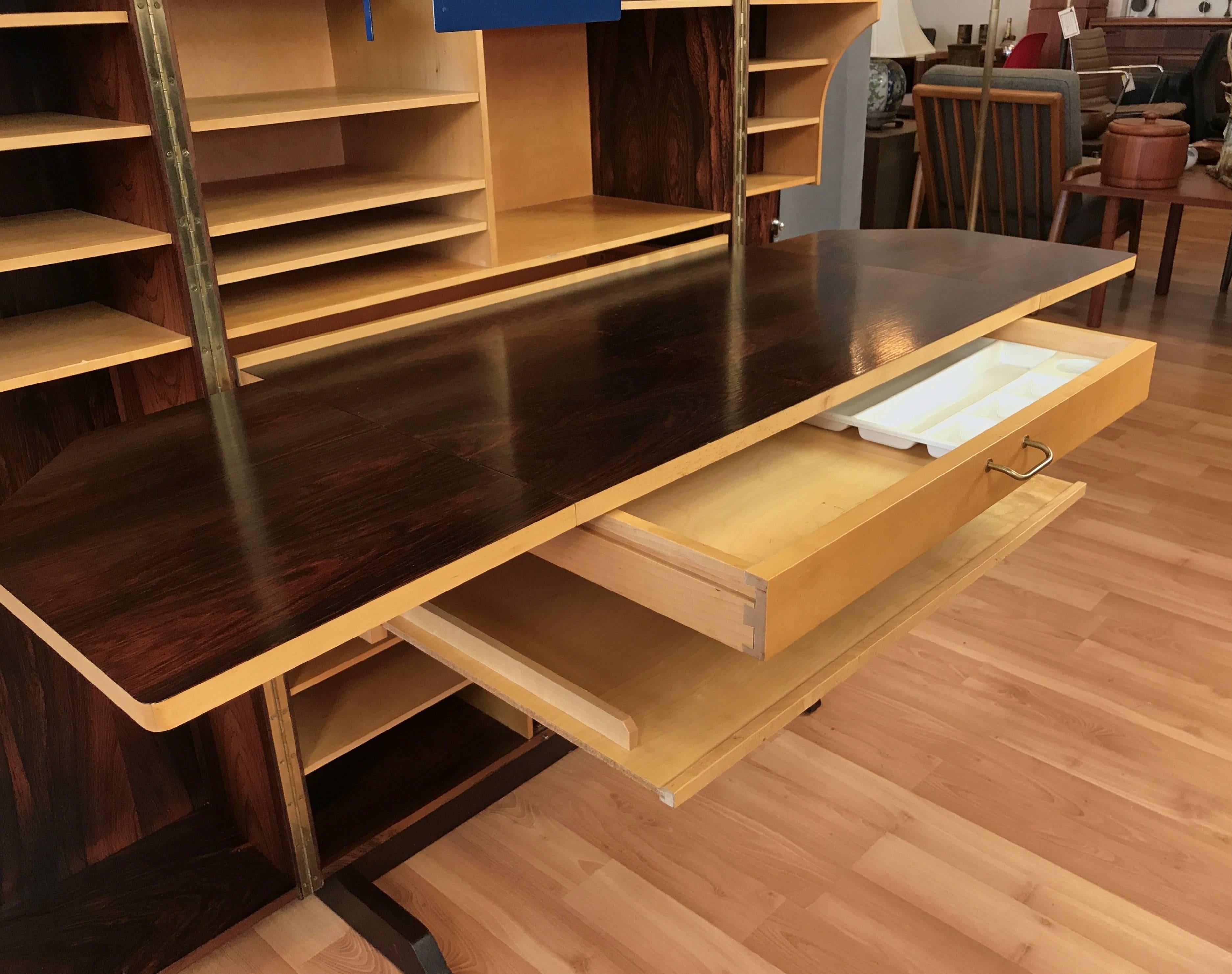 Mummenthaler & Meier “Magic Box” Transforming Rosewood Desk In Good Condition In San Francisco, CA