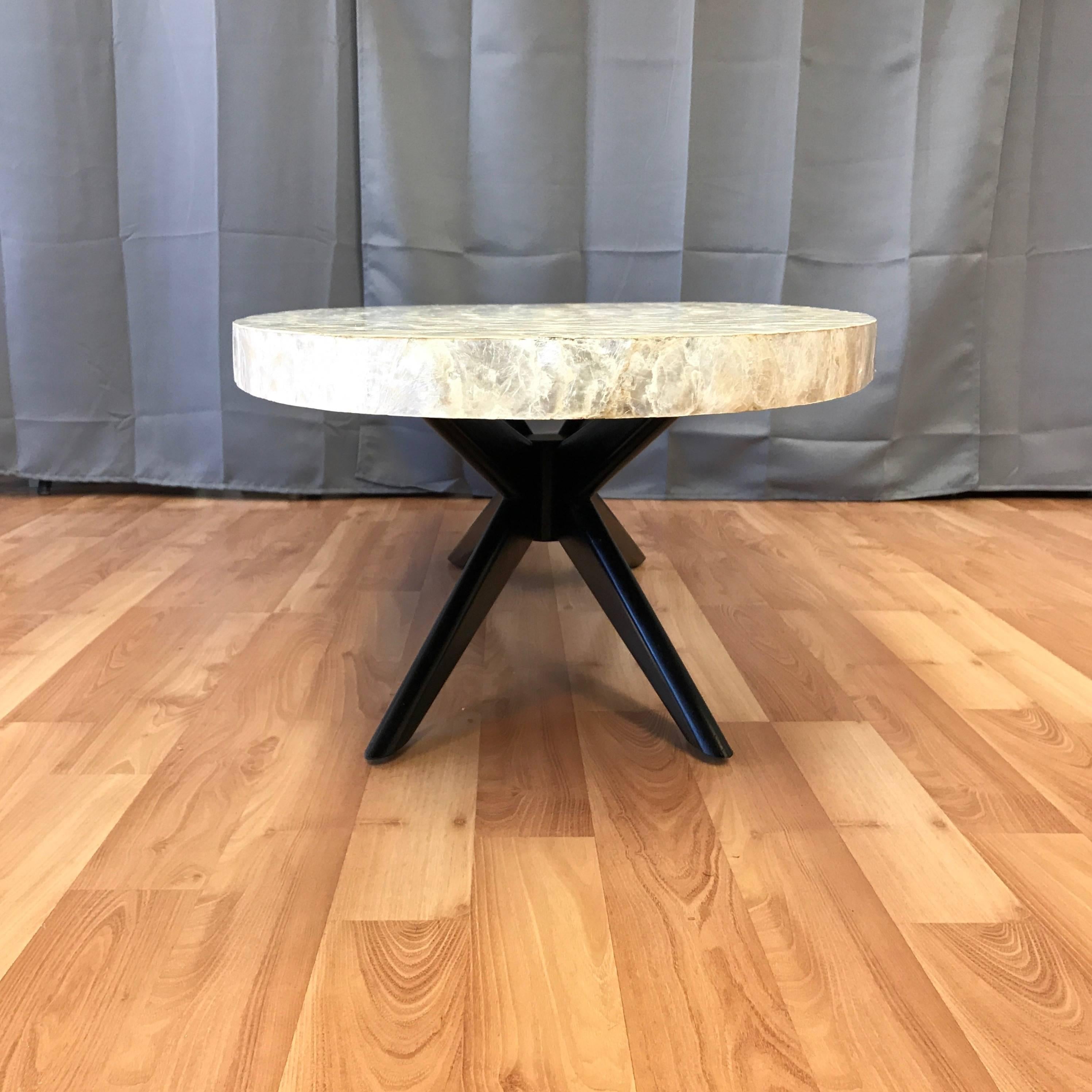 Capiz Shell Surfboard Coffee Table In Good Condition In San Francisco, CA