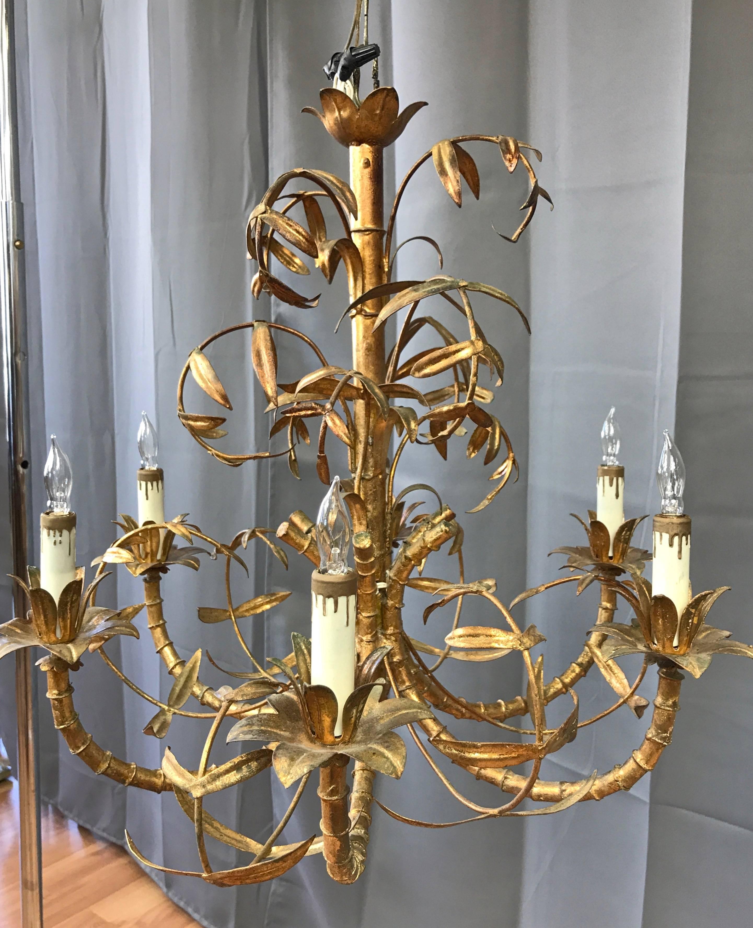 brass bamboo chandelier