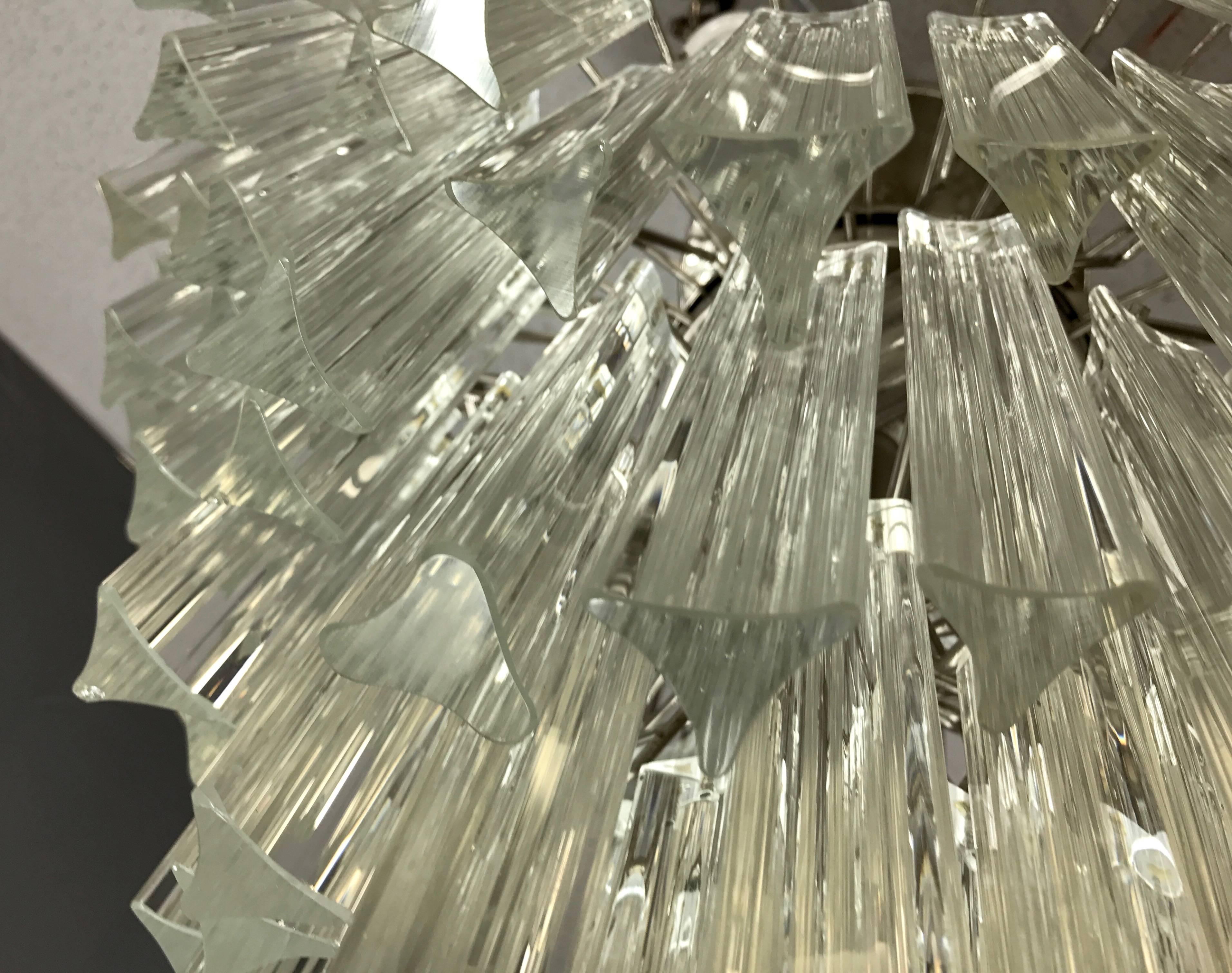 Monumental Venini “Prismi” Murano Glass Cascading Chandelier 2