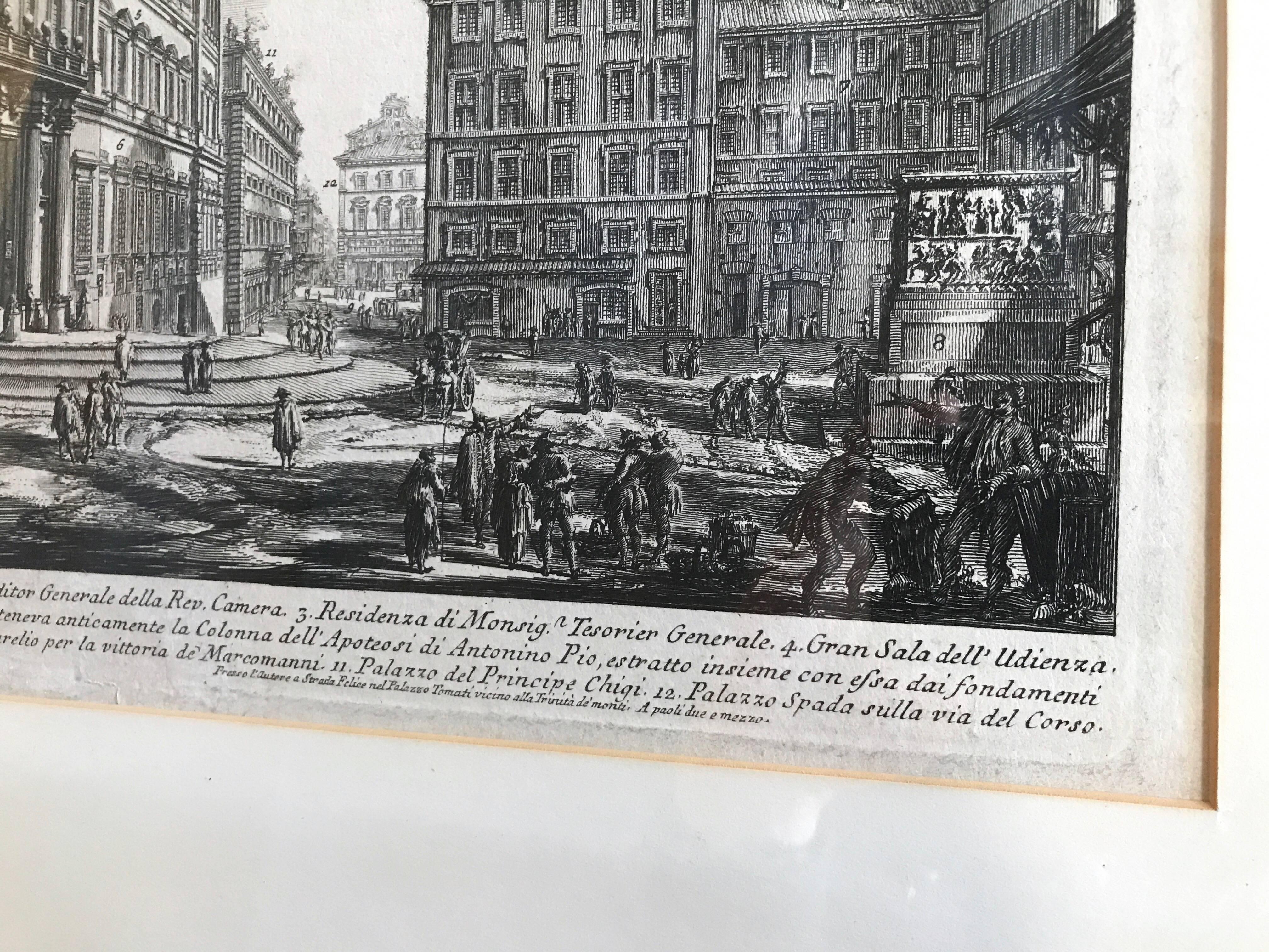 Piranesi “Veduta Della Gran Curia Innocenziana” Etching, 1752 2