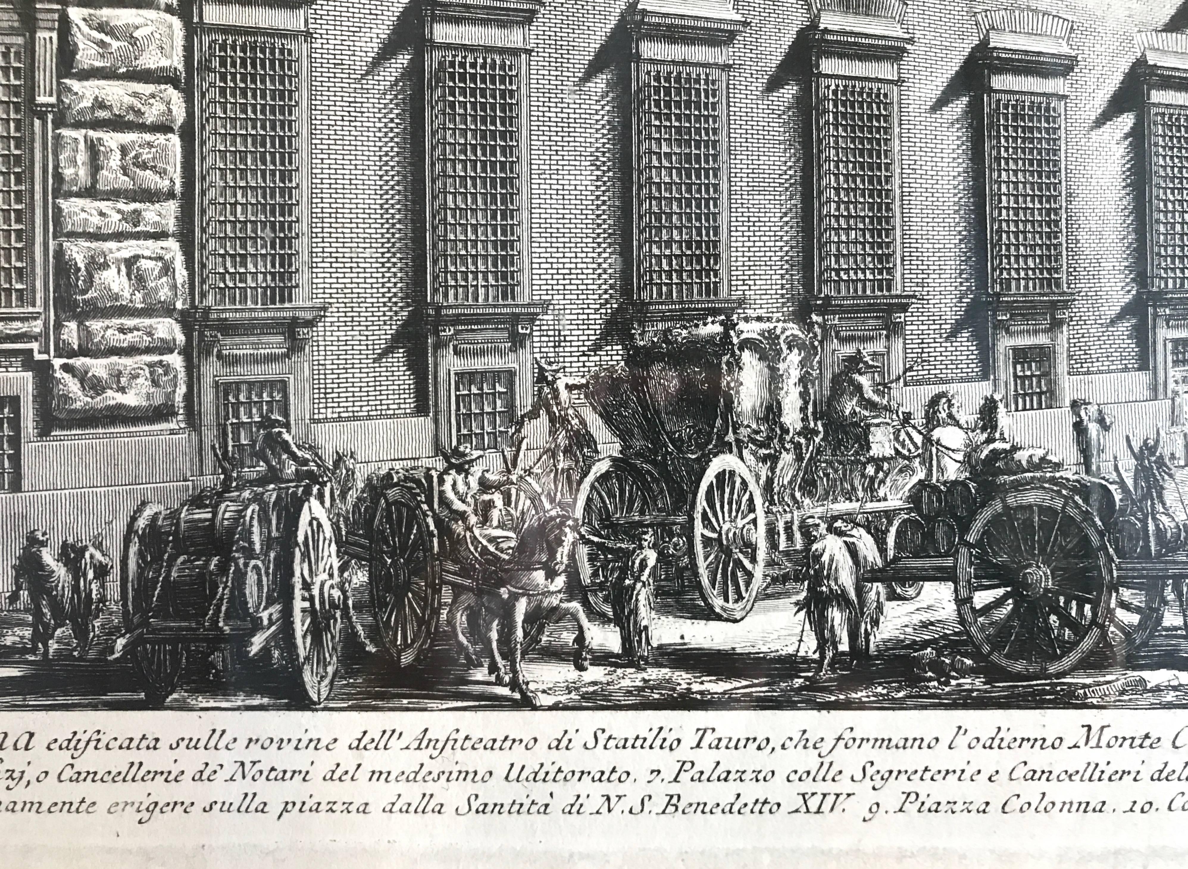 Piranesi “Veduta Della Gran Curia Innocenziana” Etching, 1752 1