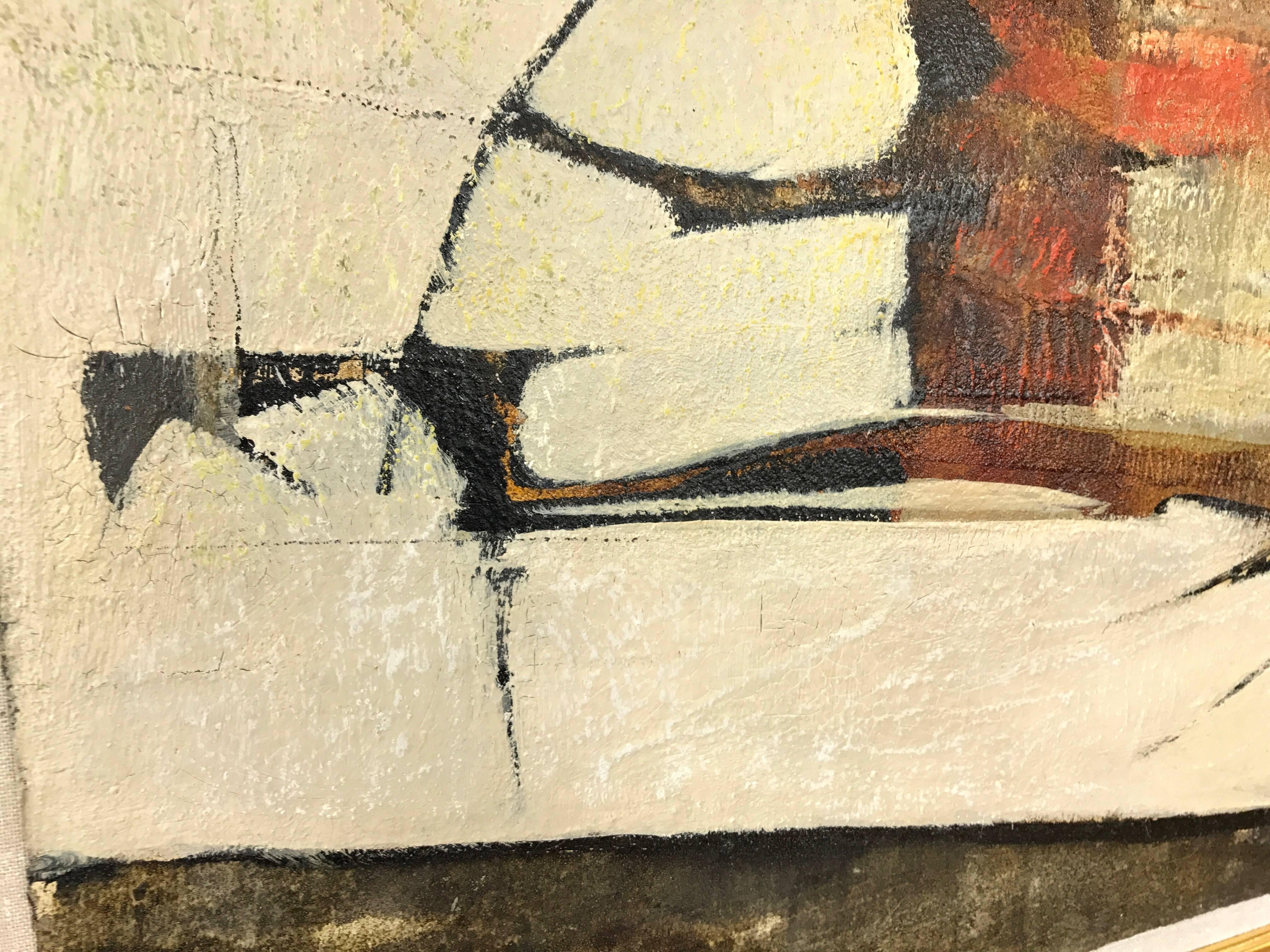 Mid-20th Century Joni Pienkowski “Untitled” Abstract Oil Painting, 1969