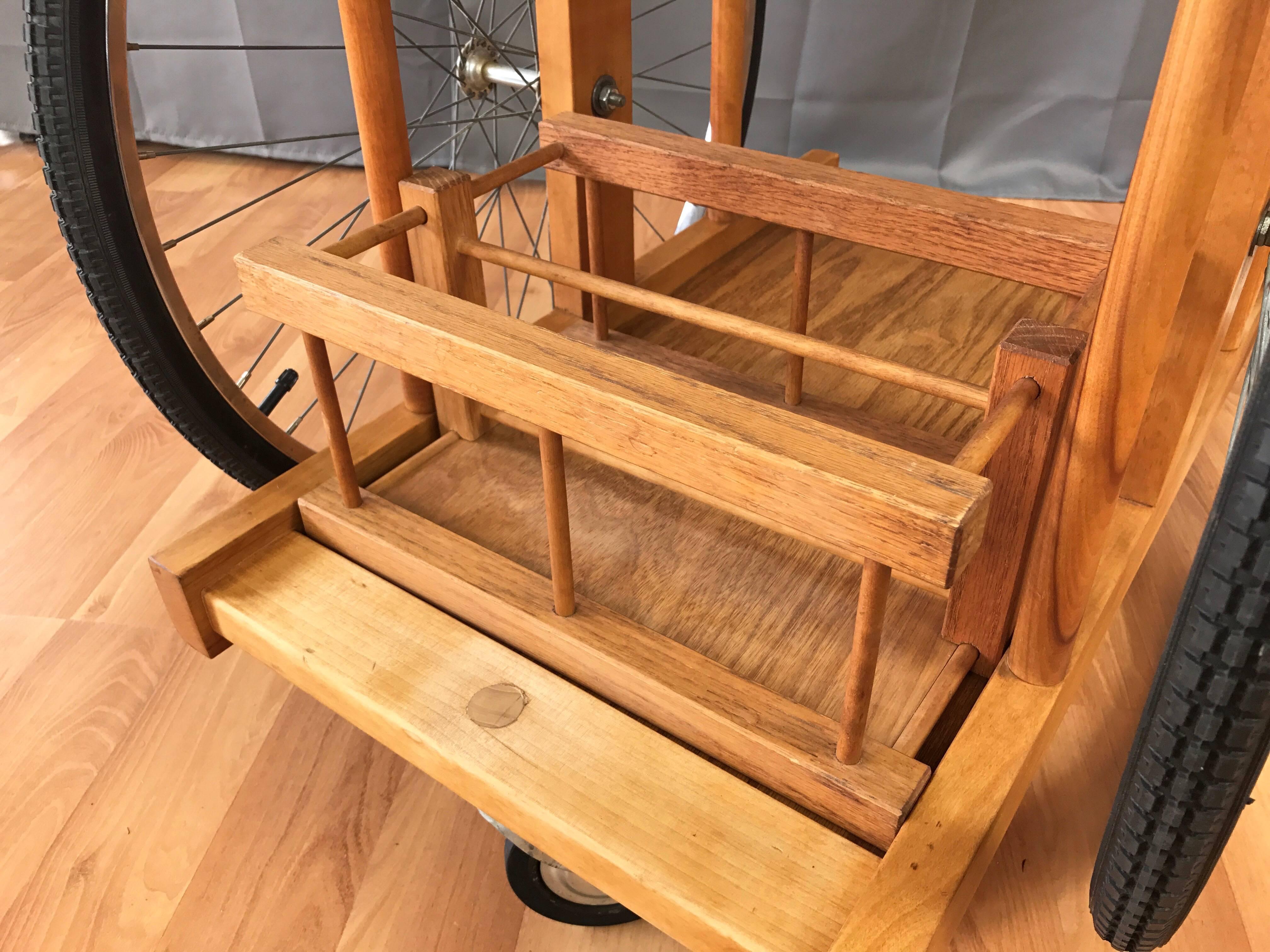 B. W. Sanders “Chopping Block on Wheels” Serving Cart with Rare Caddy In Good Condition In San Francisco, CA