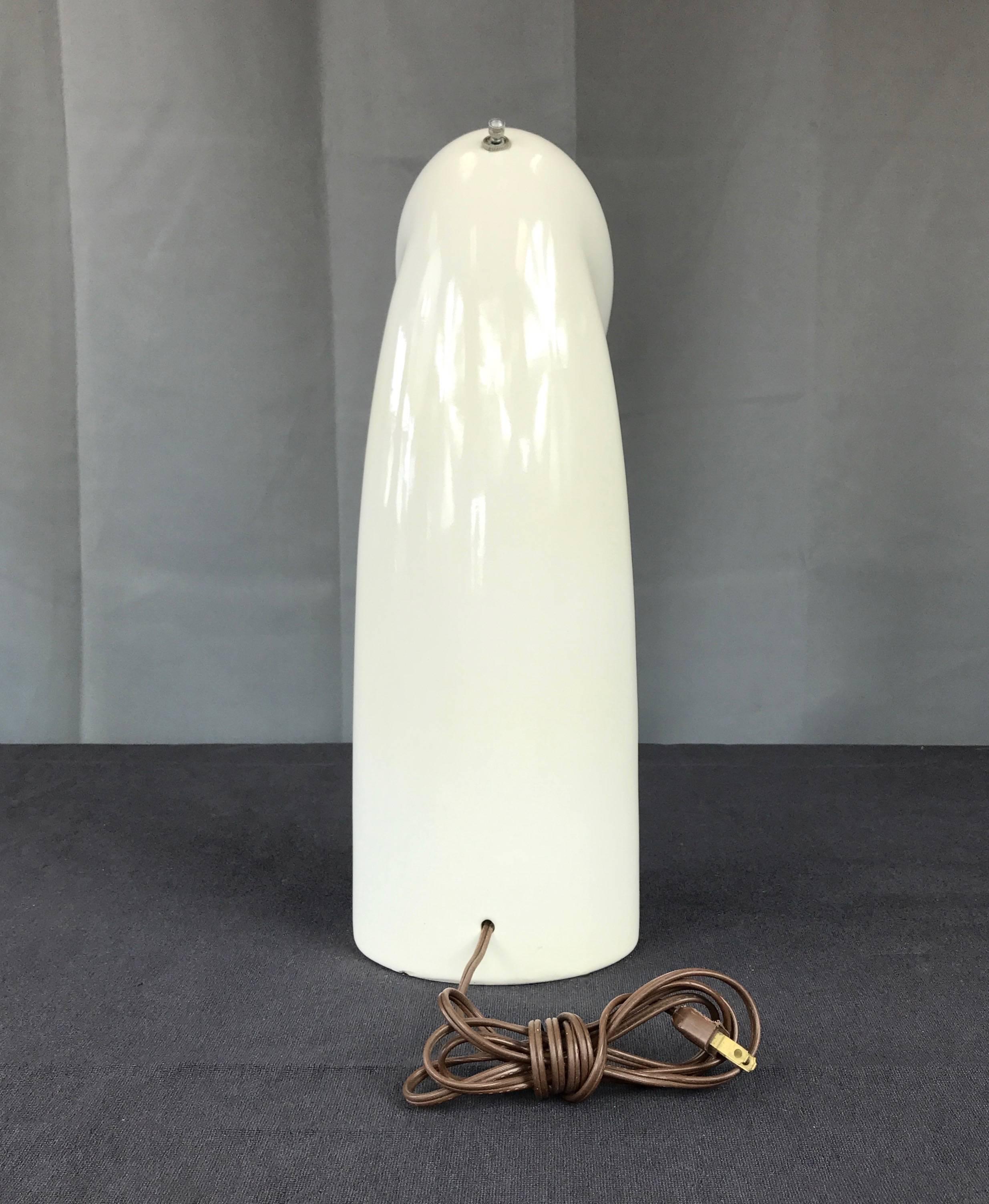 Vistosi-Style Mid-Century Modern White Ceramic Table Lamp 2