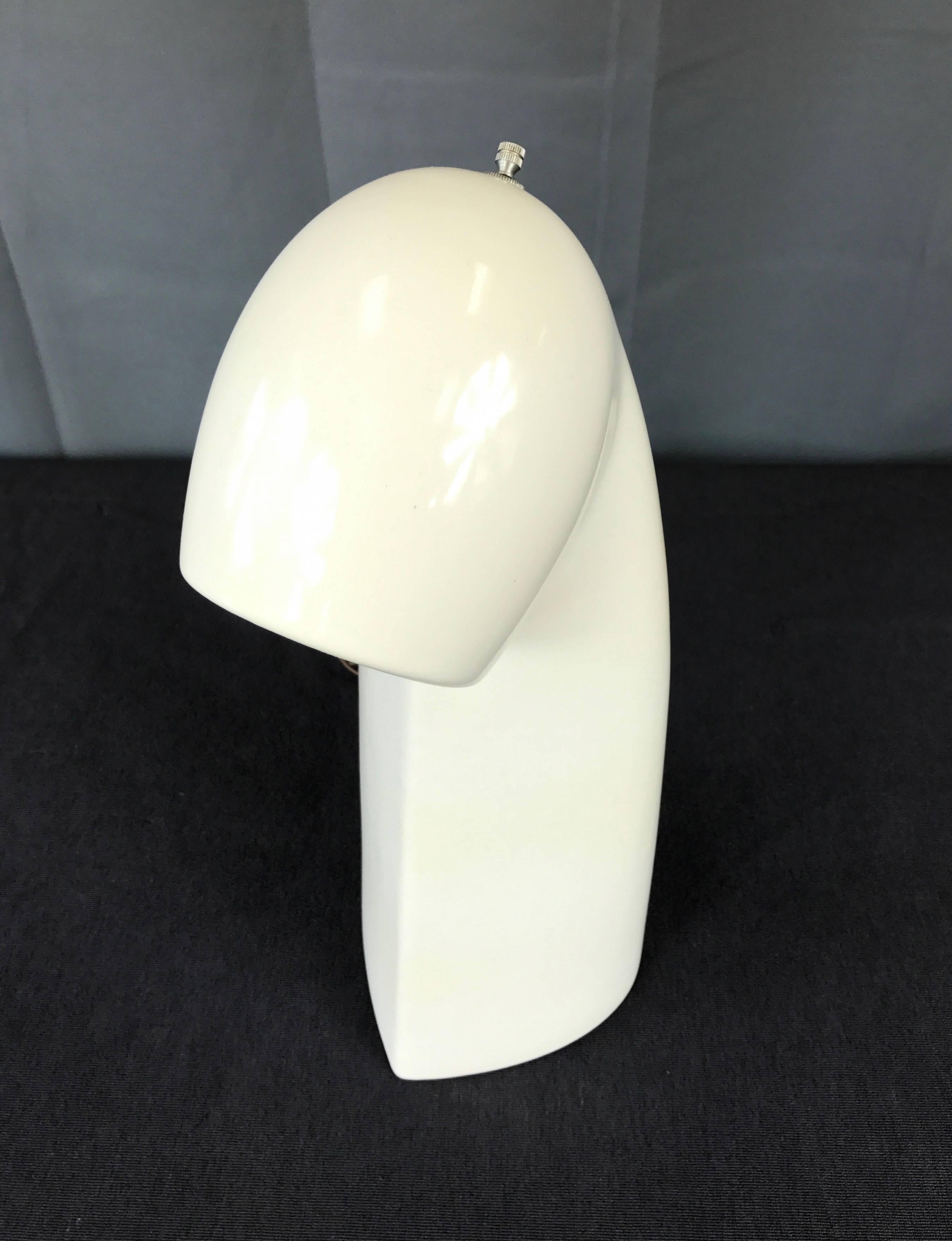 Vistosi-Style Mid-Century Modern White Ceramic Table Lamp 1