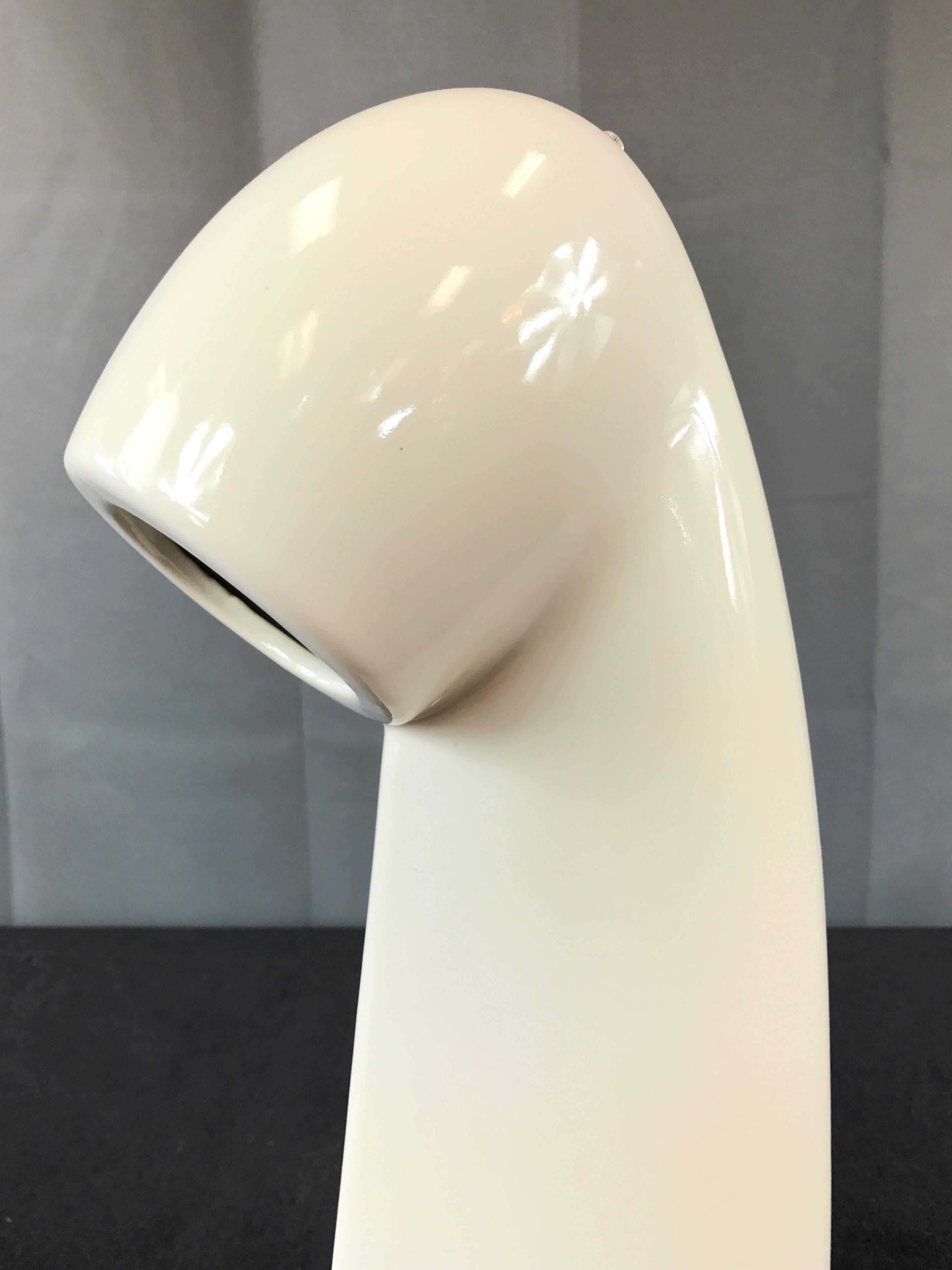 Mid-20th Century Vistosi-Style Mid-Century Modern White Ceramic Table Lamp