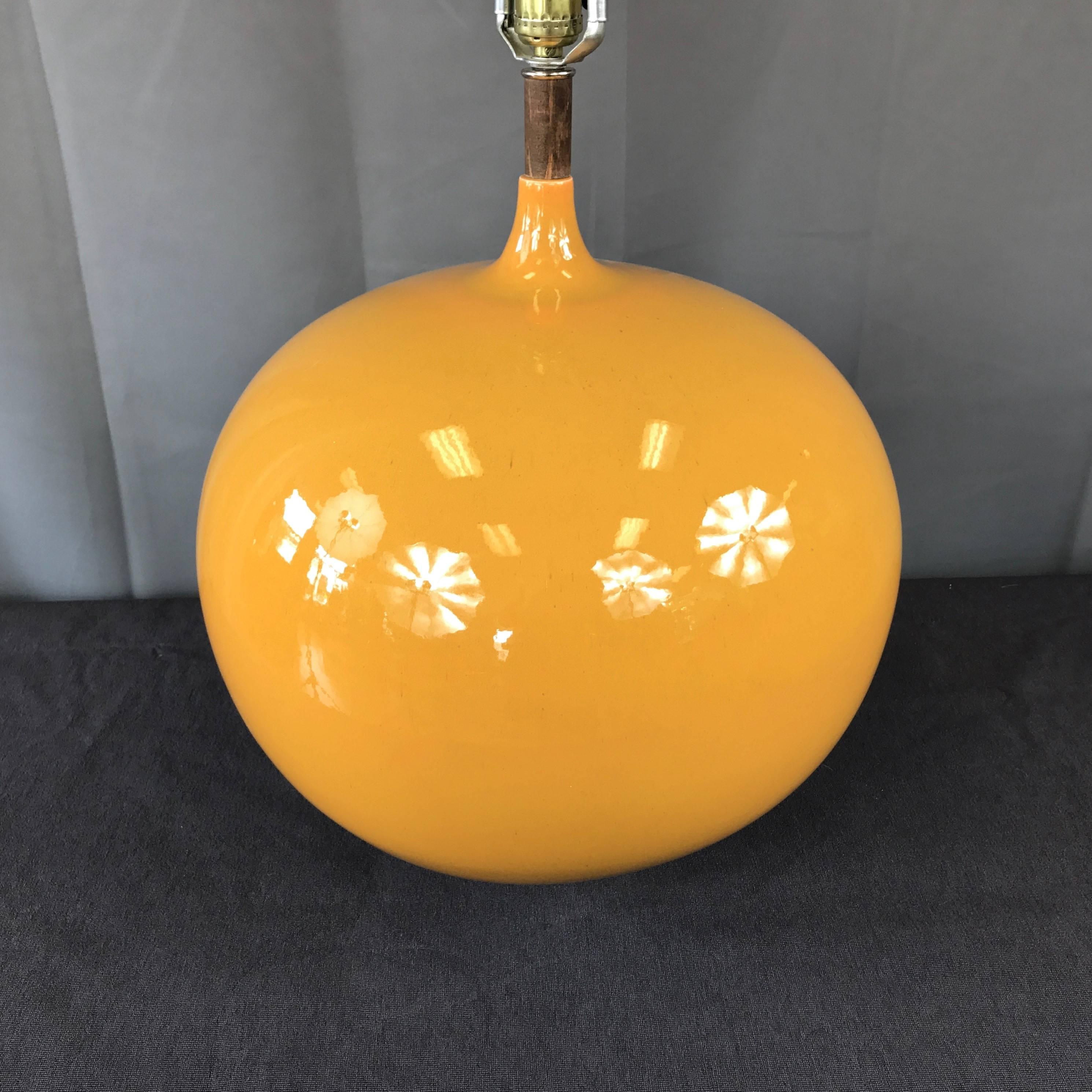 Modern Monumental Vintage Saffron Ceramic Table Lamp