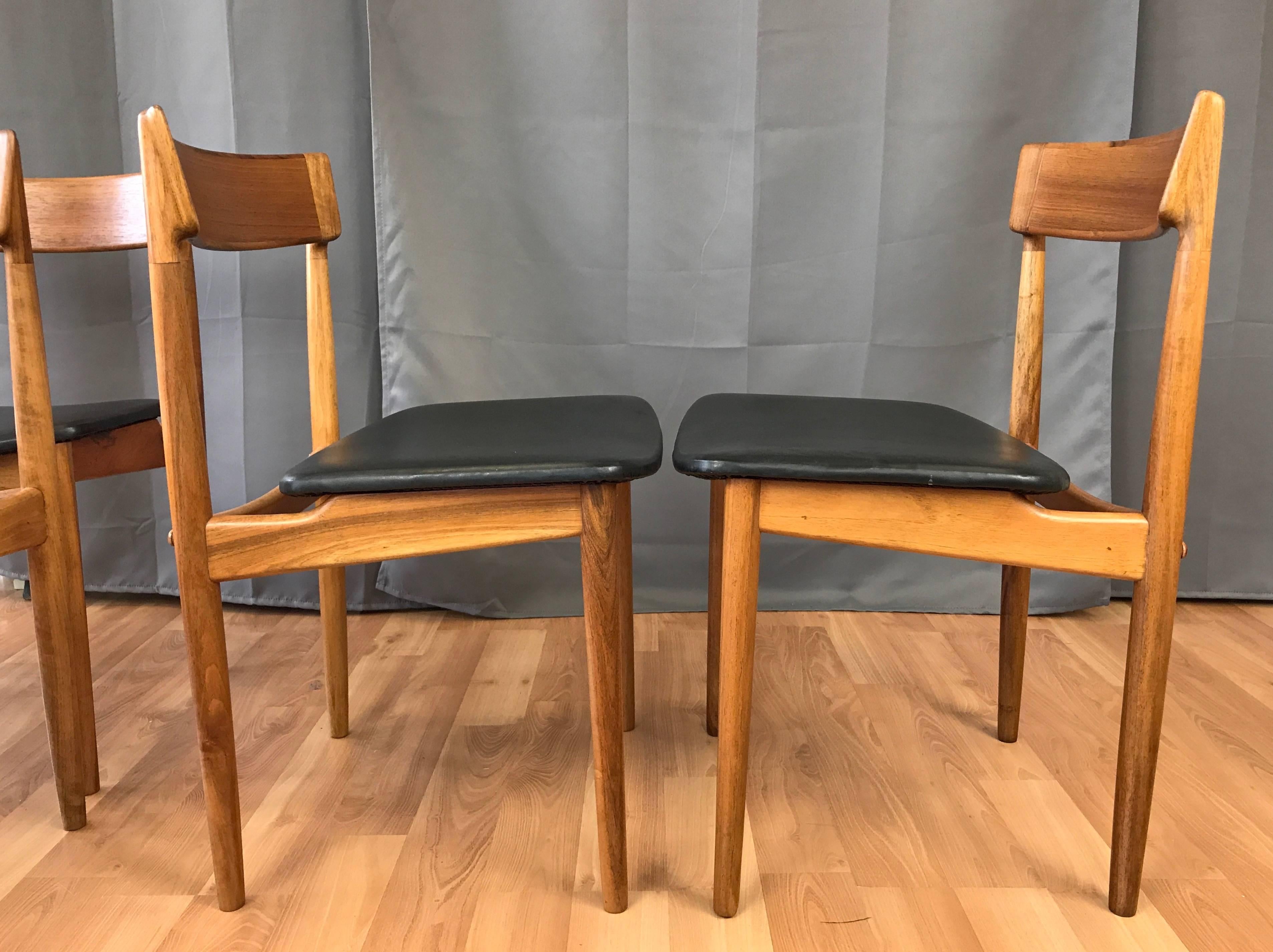 Mid-20th Century Set of Four Rosengren Hansen Model 39 Teak Dining Chairs