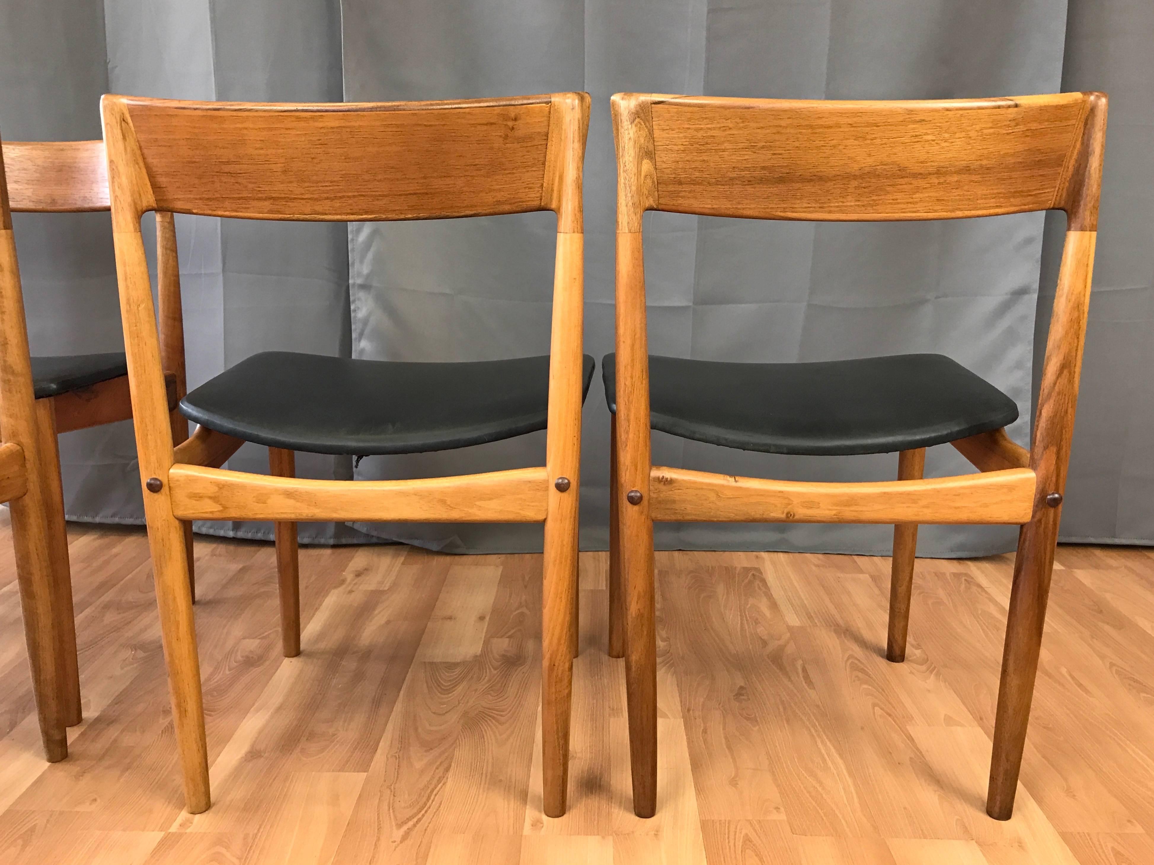 Set of Four Rosengren Hansen Model 39 Teak Dining Chairs In Good Condition In San Francisco, CA