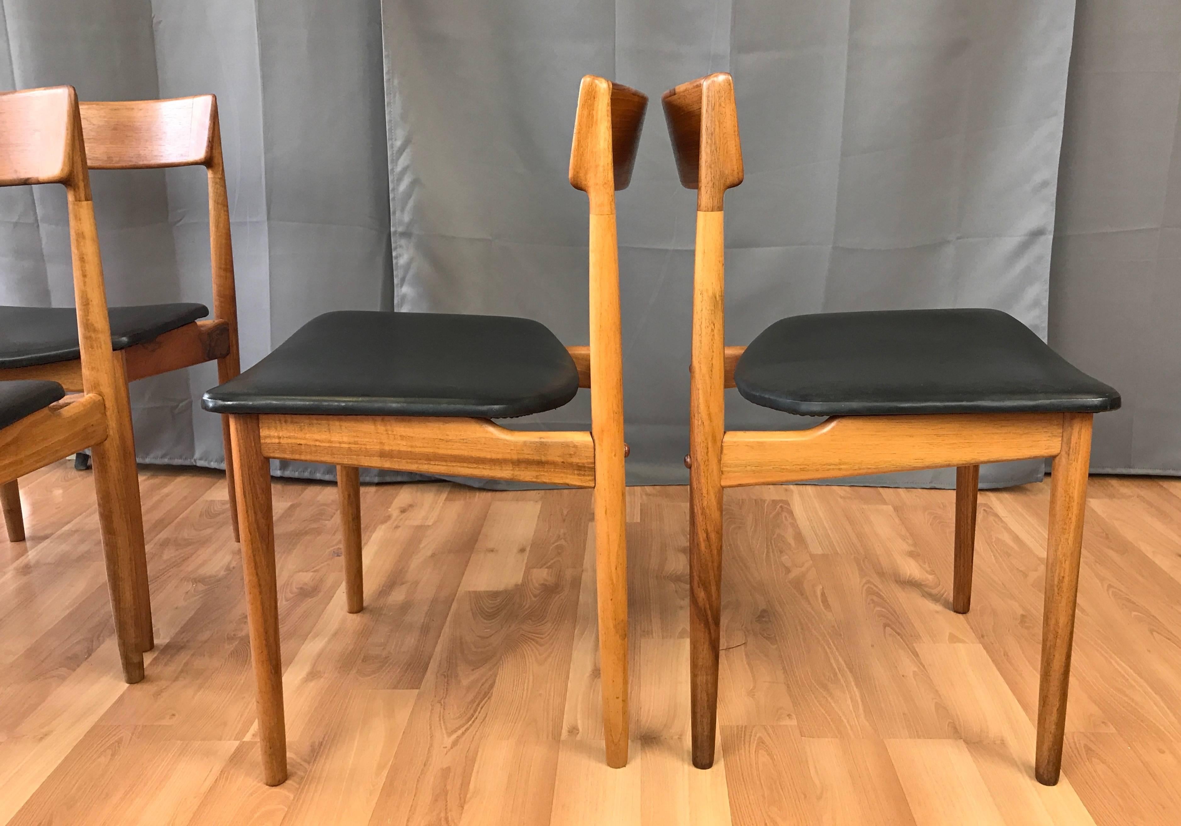 Danish Set of Four Rosengren Hansen Model 39 Teak Dining Chairs