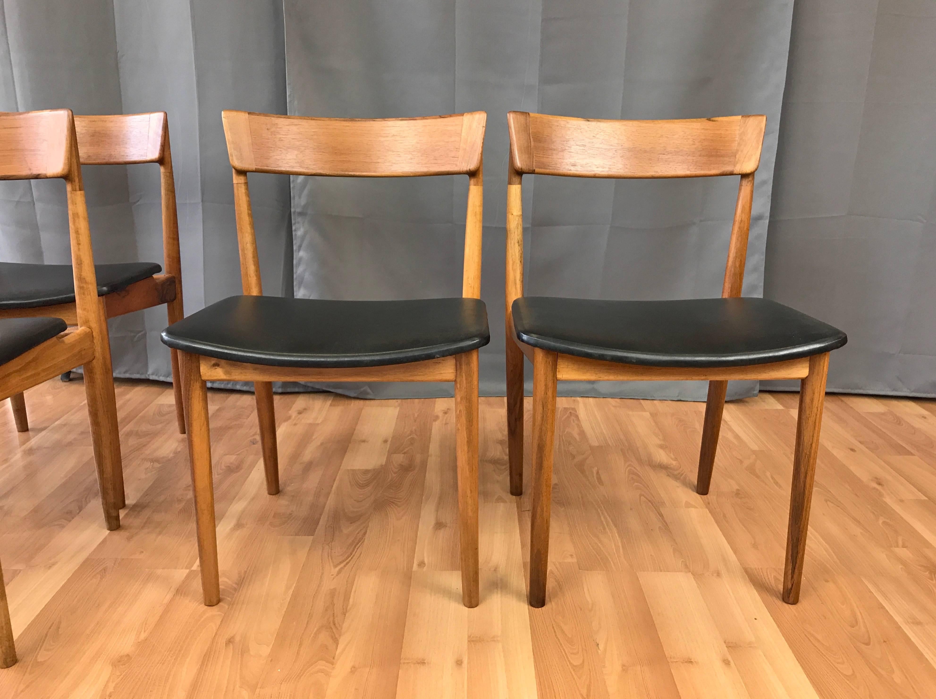 Scandinavian Modern Set of Four Rosengren Hansen Model 39 Teak Dining Chairs