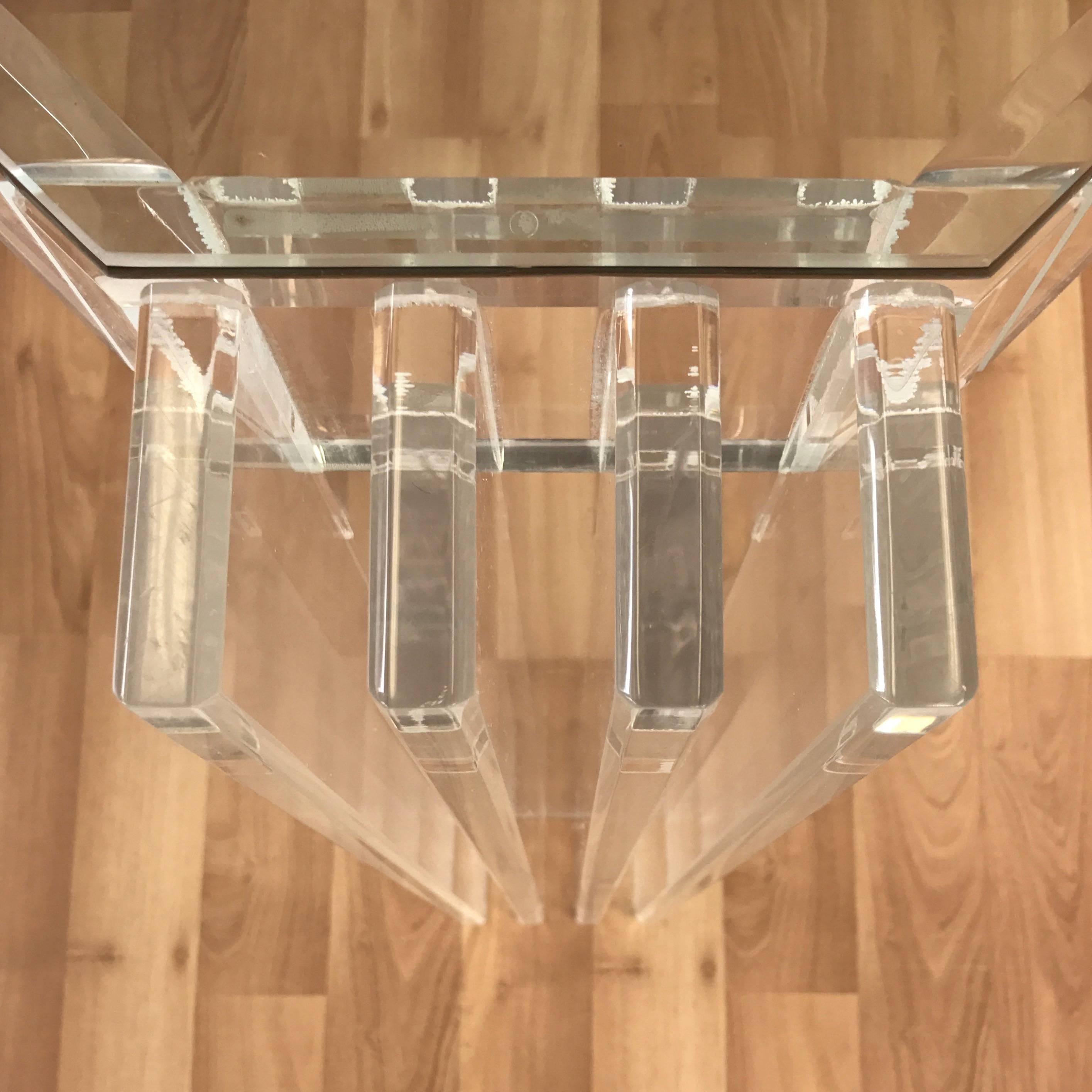 Uncommon Charles Hollis Jones Lucite and Glass Dining Table 3