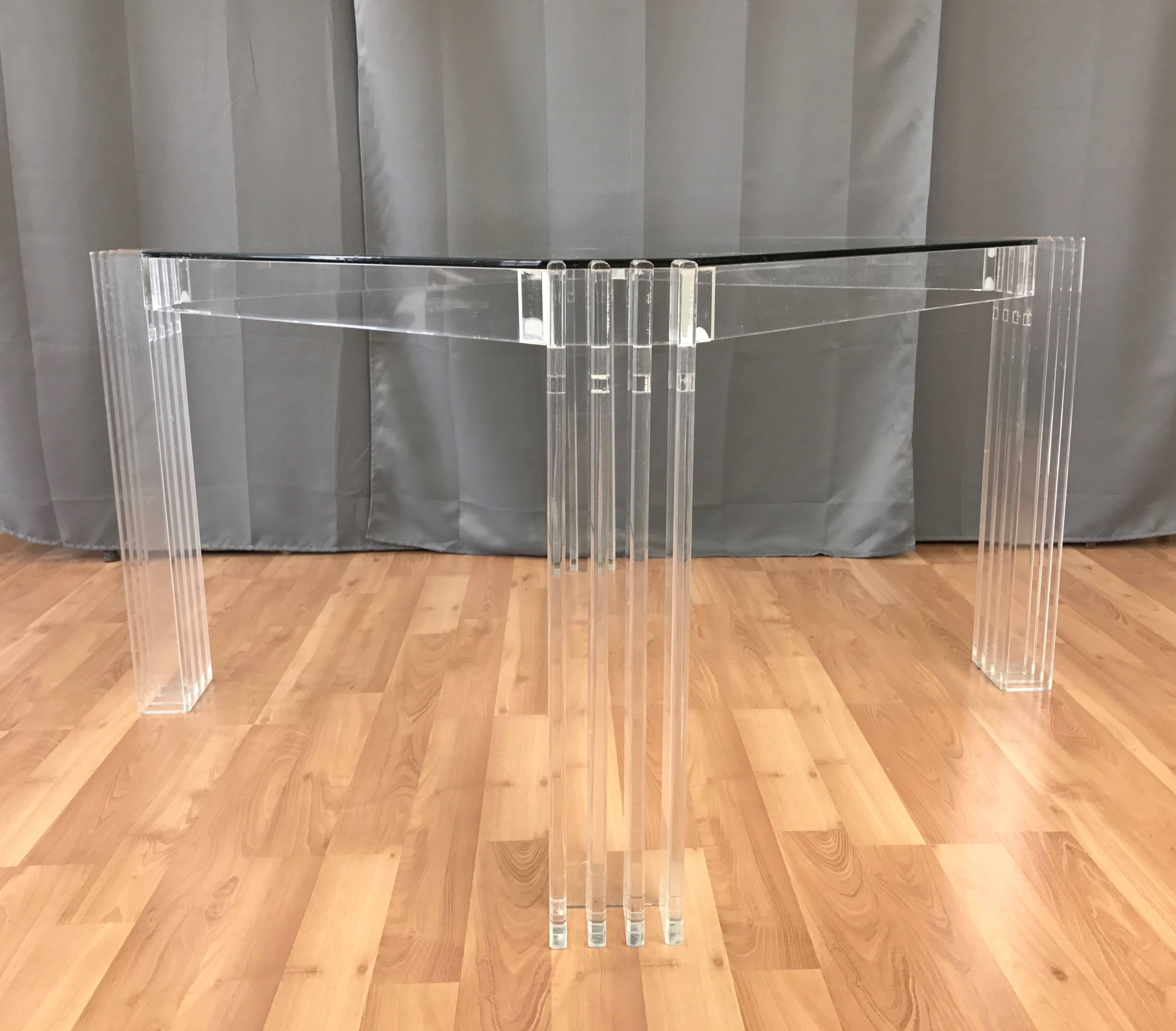American Uncommon Charles Hollis Jones Lucite and Glass Dining Table