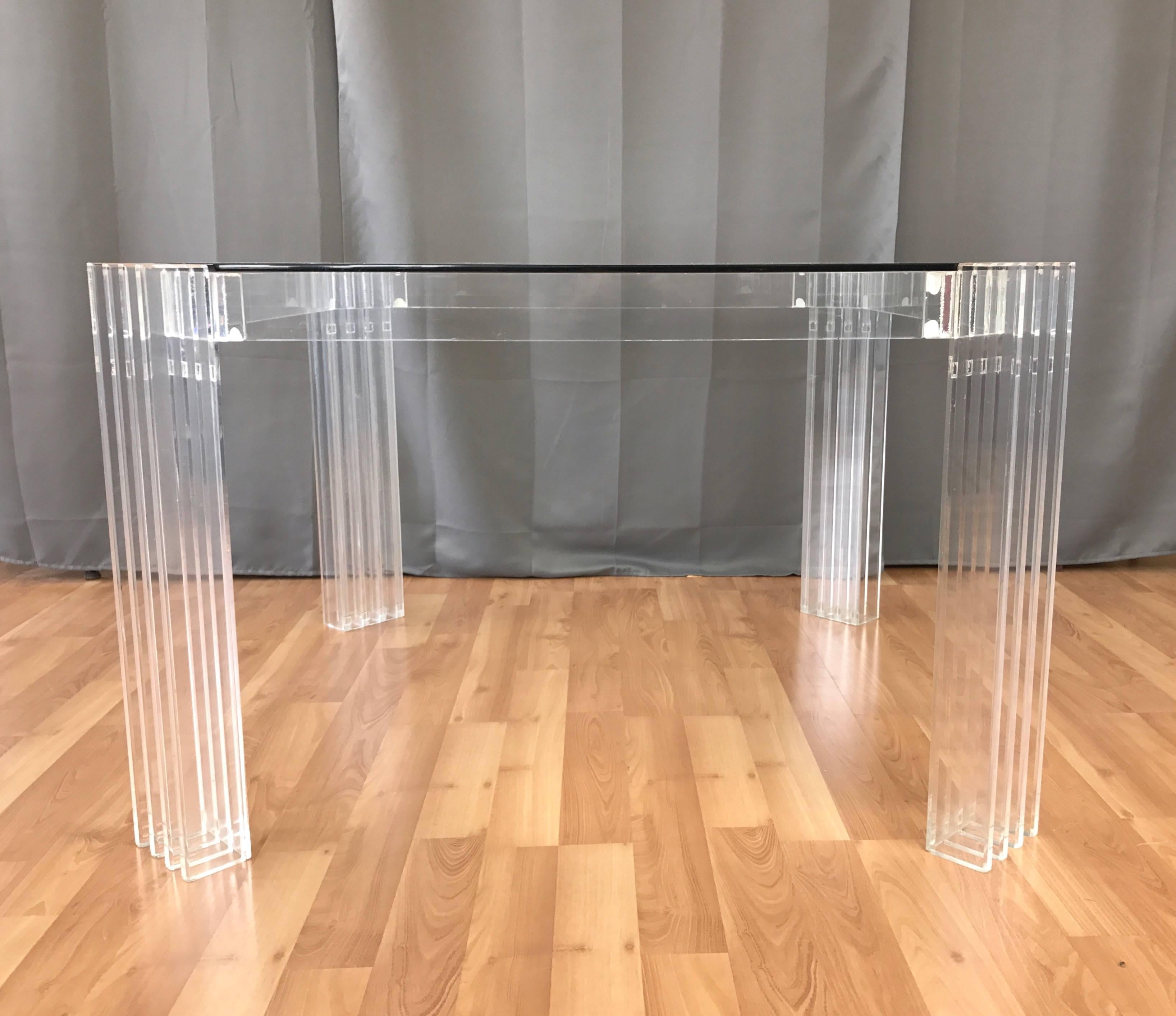 Modern Uncommon Charles Hollis Jones Lucite and Glass Dining Table