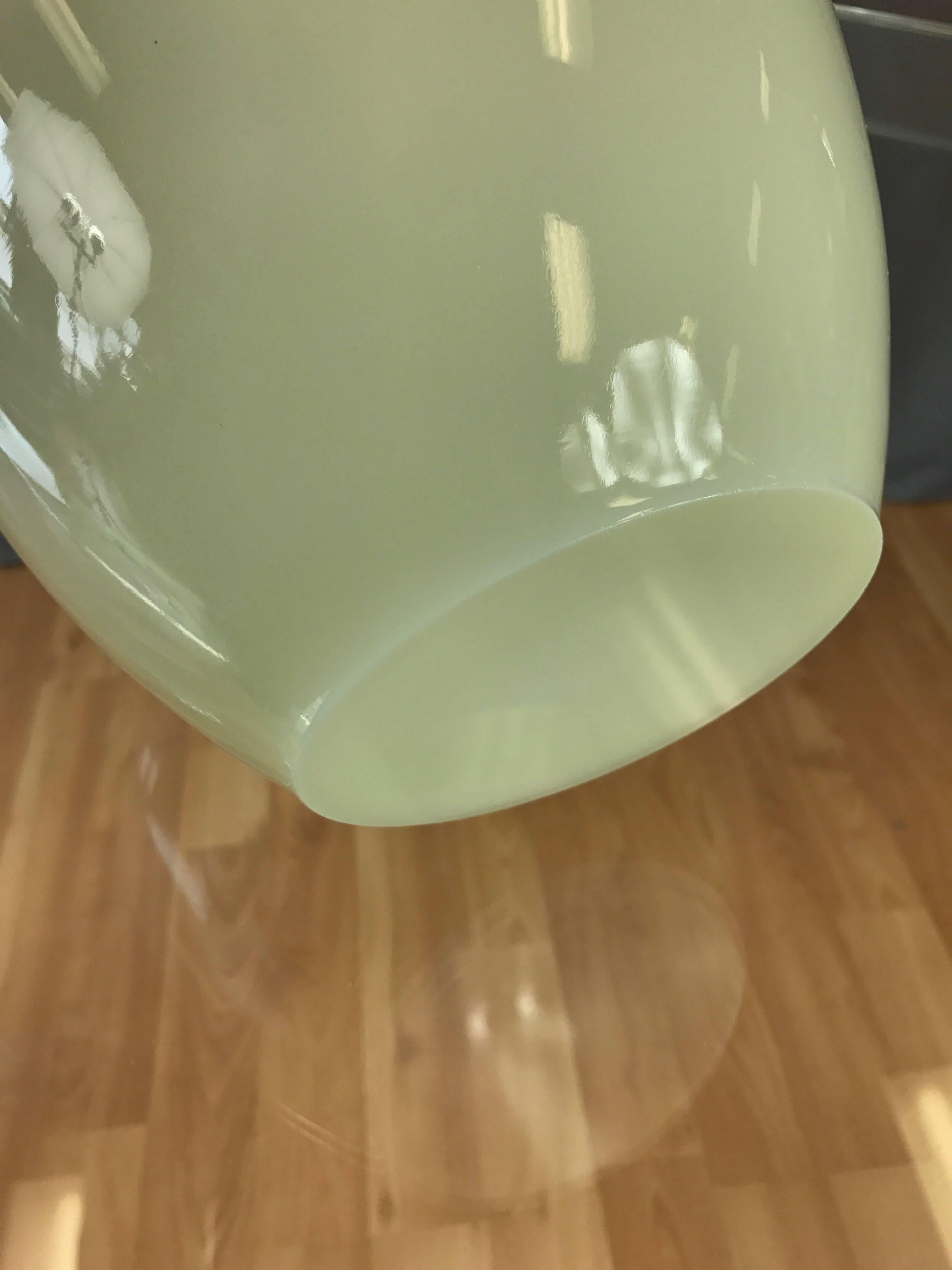 Large Cenedese Green Opaline Murano Glass Vase In Good Condition In San Francisco, CA