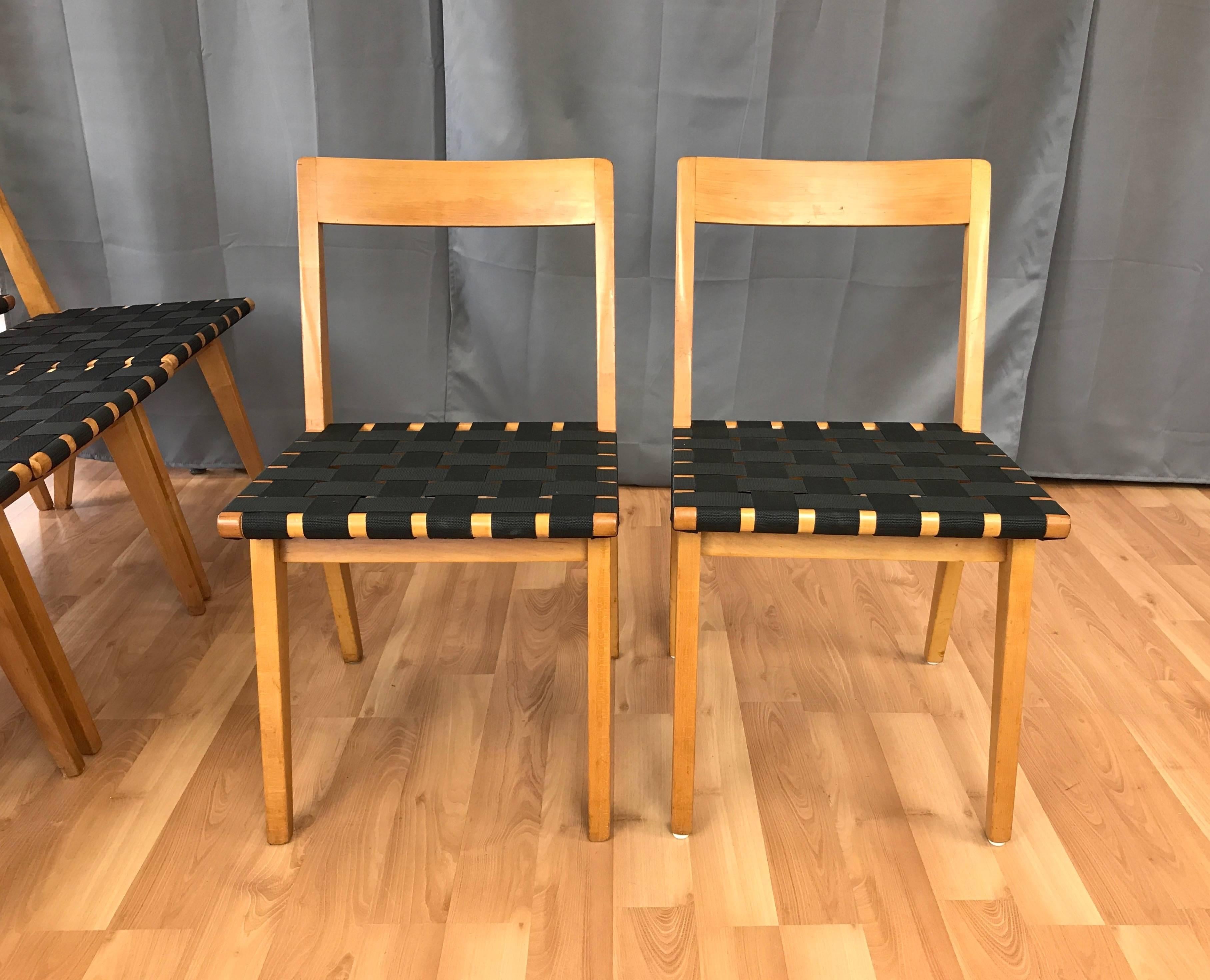 Early Set of Eight Jens Risom for Knoll 666 Side Chairs In Good Condition In San Francisco, CA