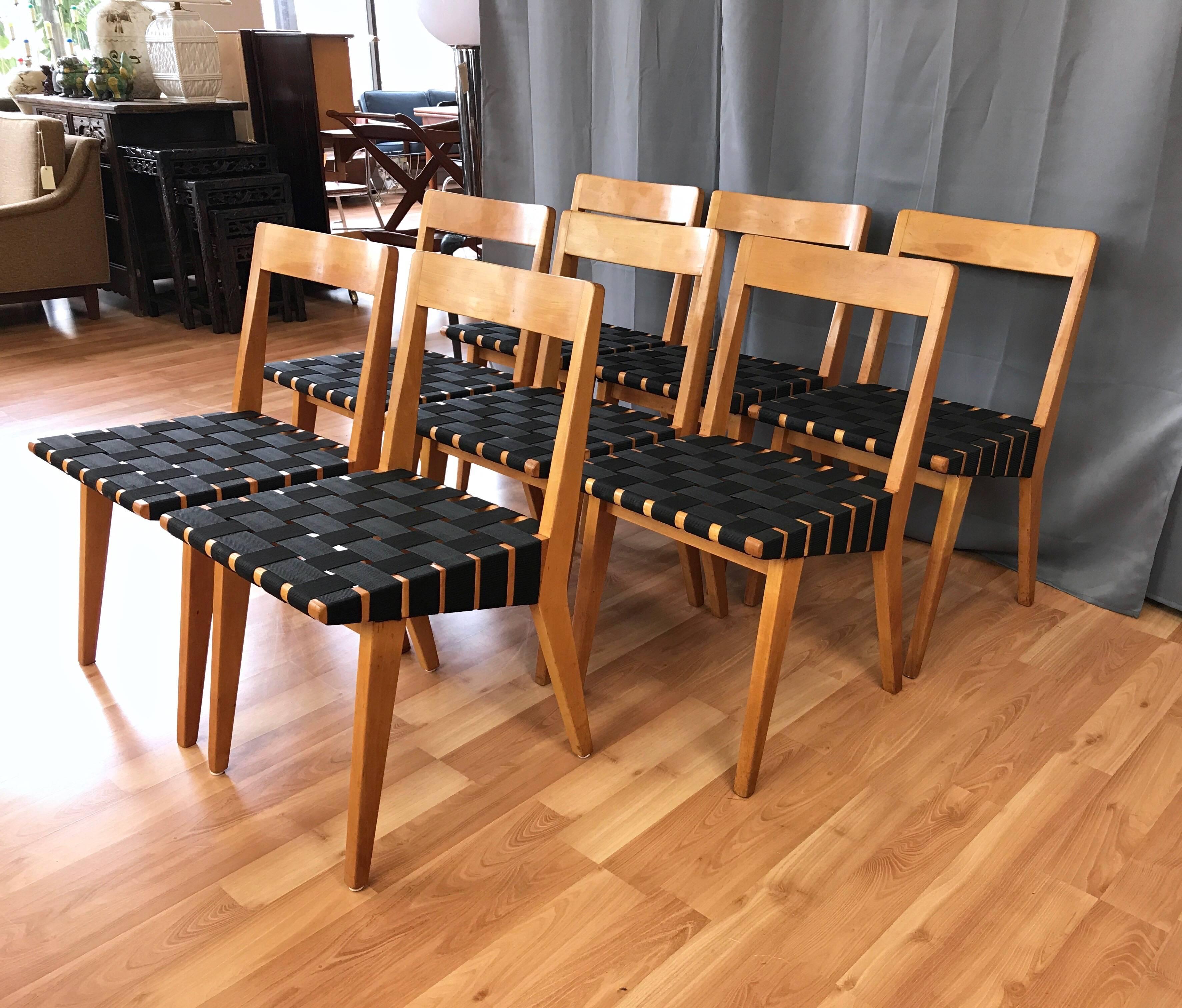 Mid-Century Modern Early Set of Eight Jens Risom for Knoll 666 Side Chairs
