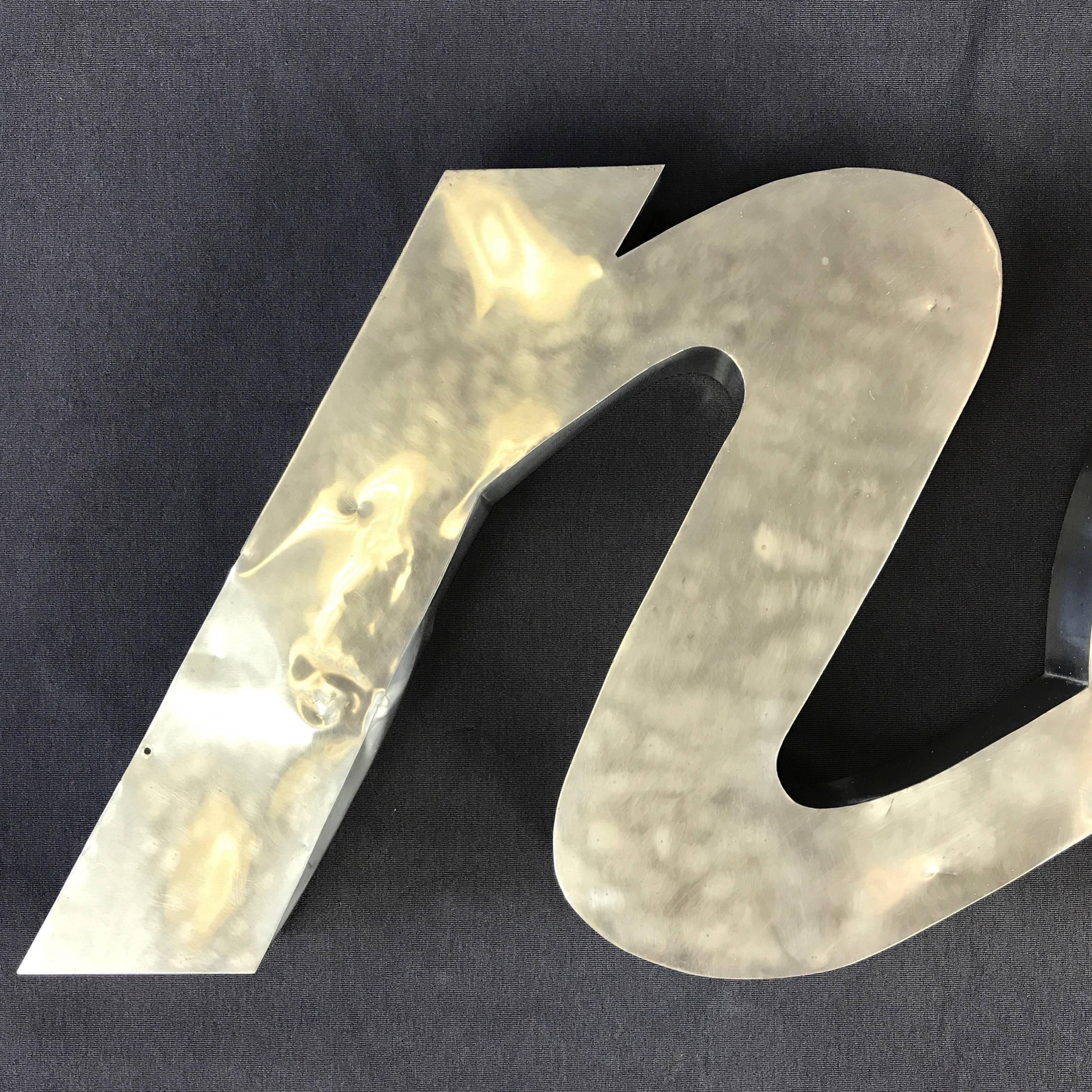 Vintage Large Steel “NO” Sign In Good Condition In San Francisco, CA