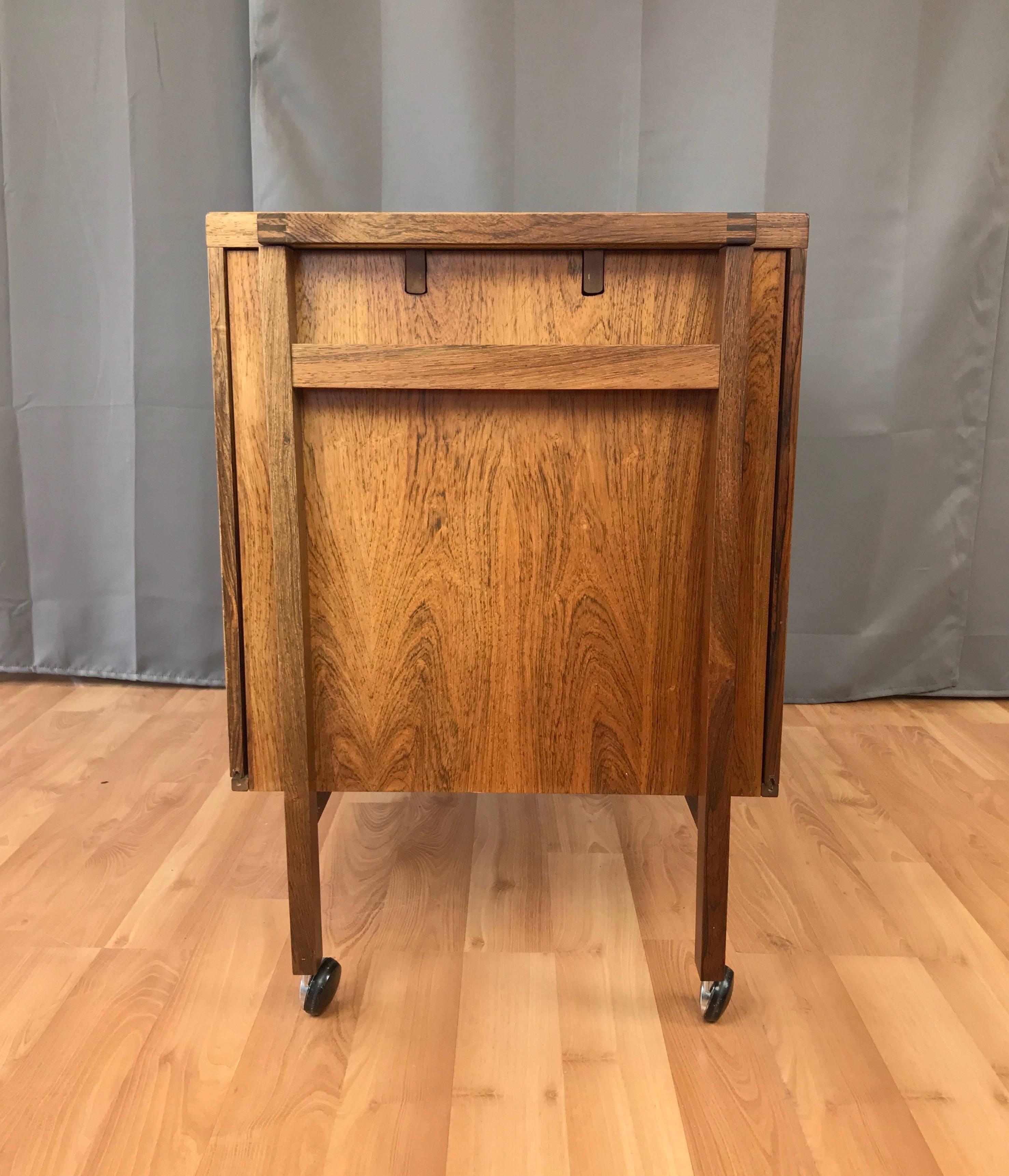 Niels Erik Glasdam Jensen Expandable Rosewood Bar Cart 1