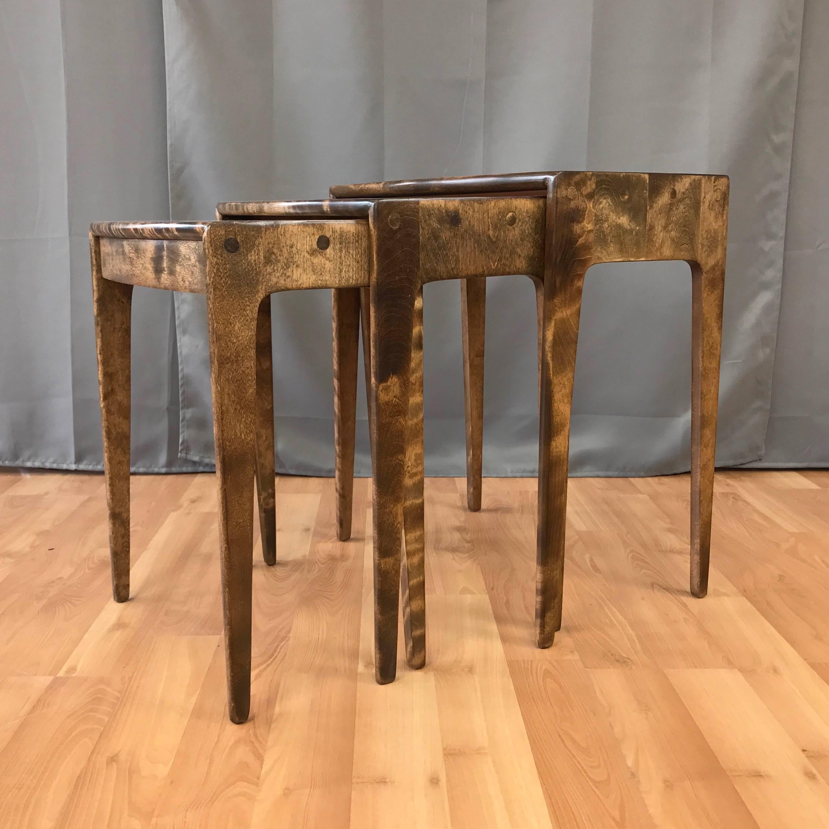 Rare Set of HeywoodWakefield Maple Nesting Tables at 1stDibs heywood