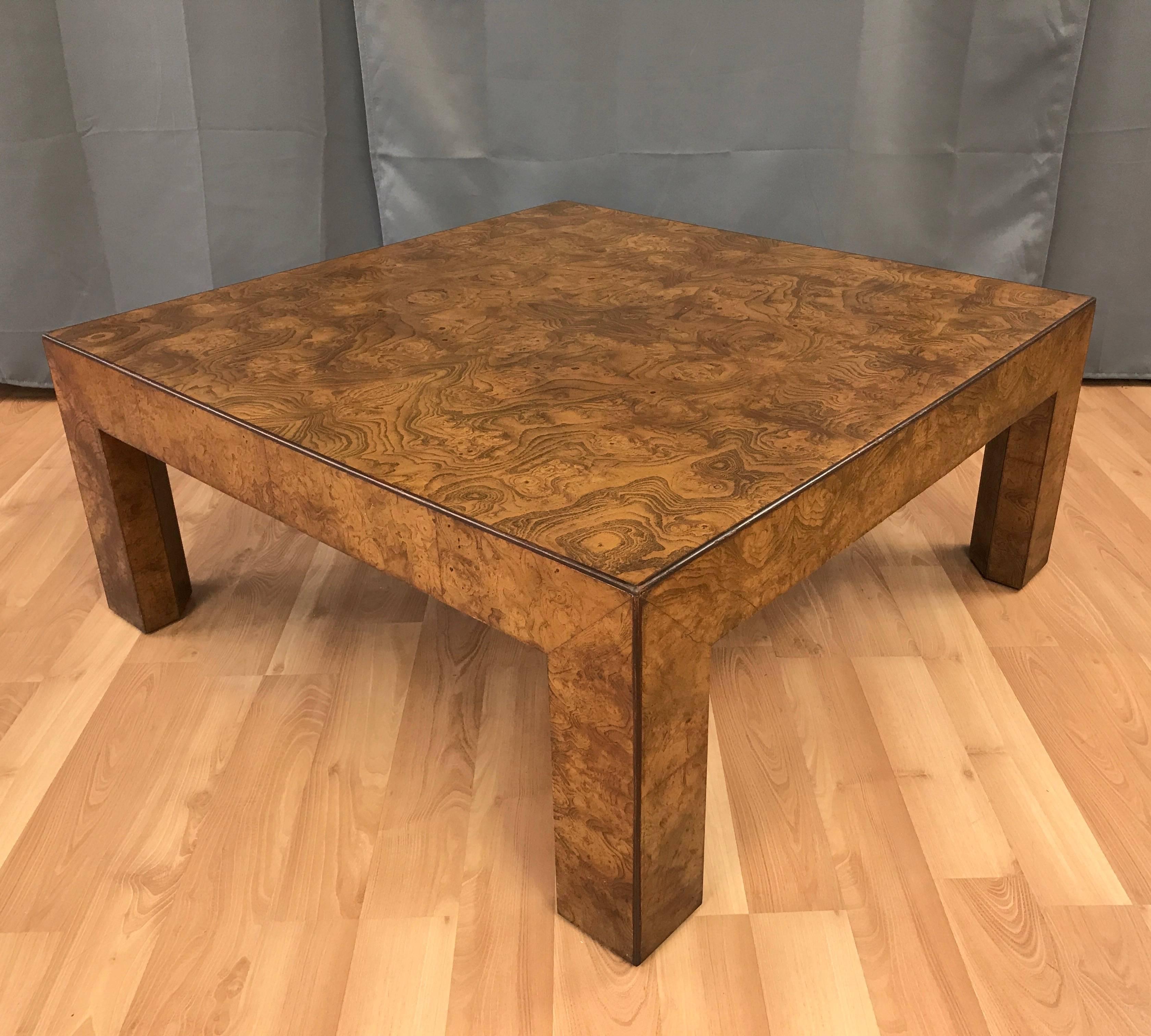 Mid-20th Century Uncommon Widdicomb Large Elm Burl Coffee Table