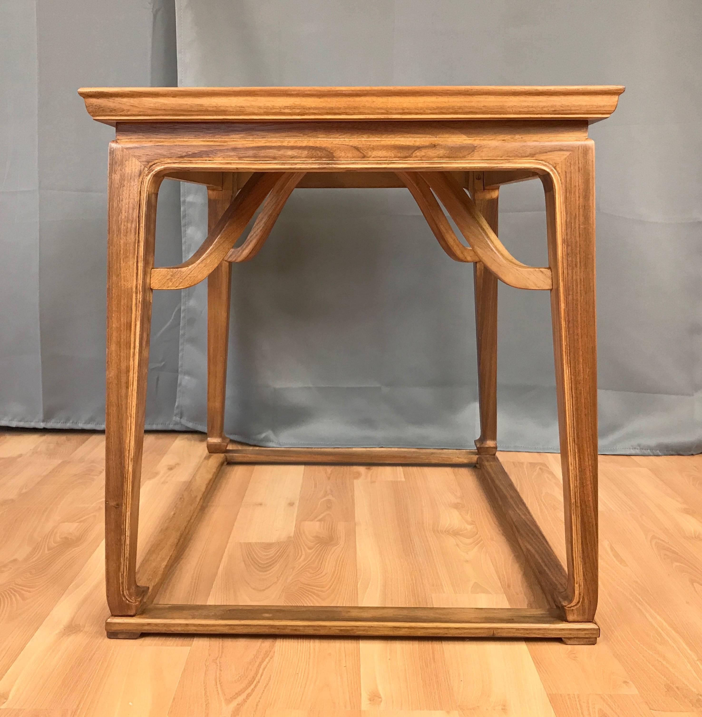 American Michael Taylor for Baker Furniture Chinoiserie Walnut Side Table