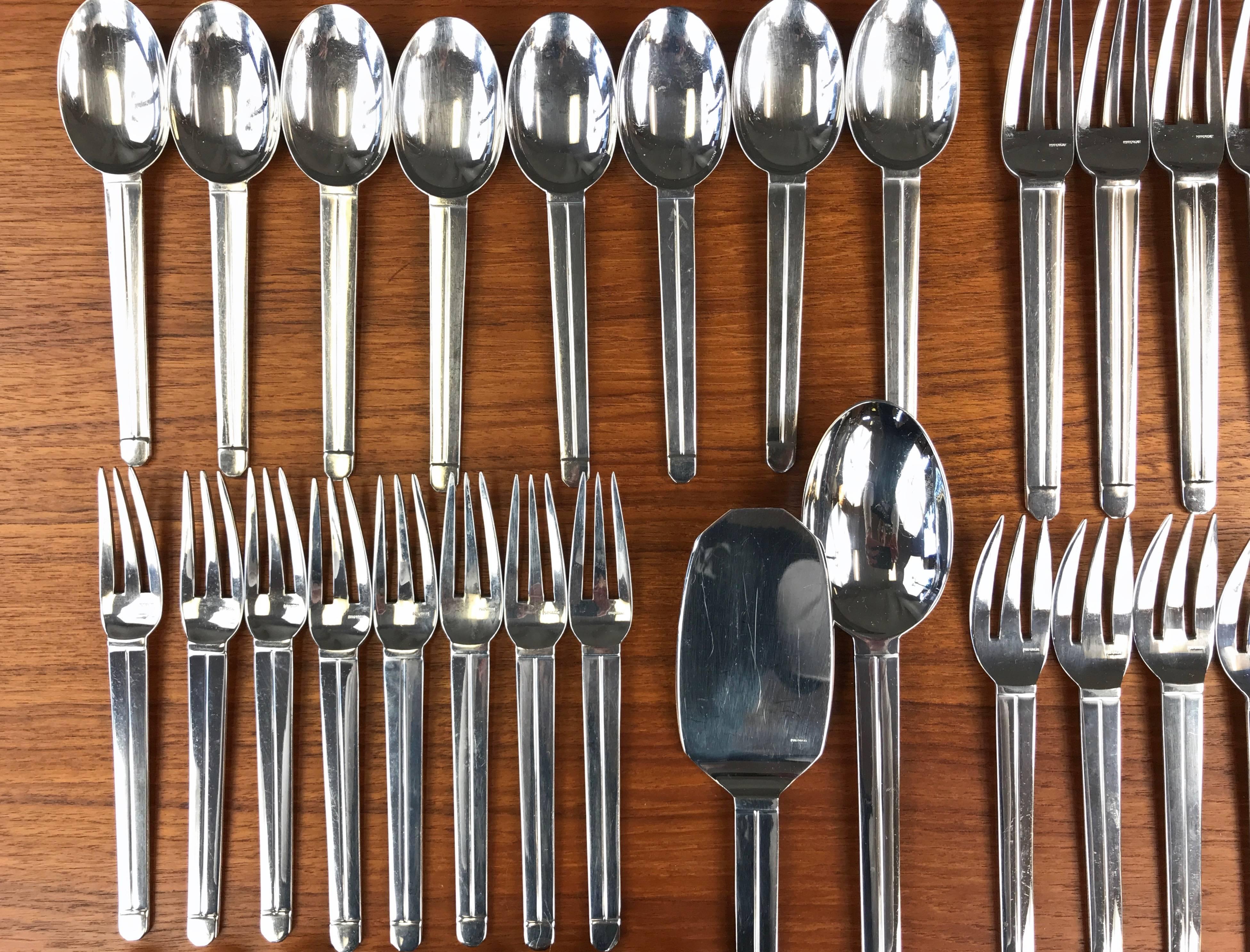 French Puiforcat “Guethary” Flatware Service for Eight
