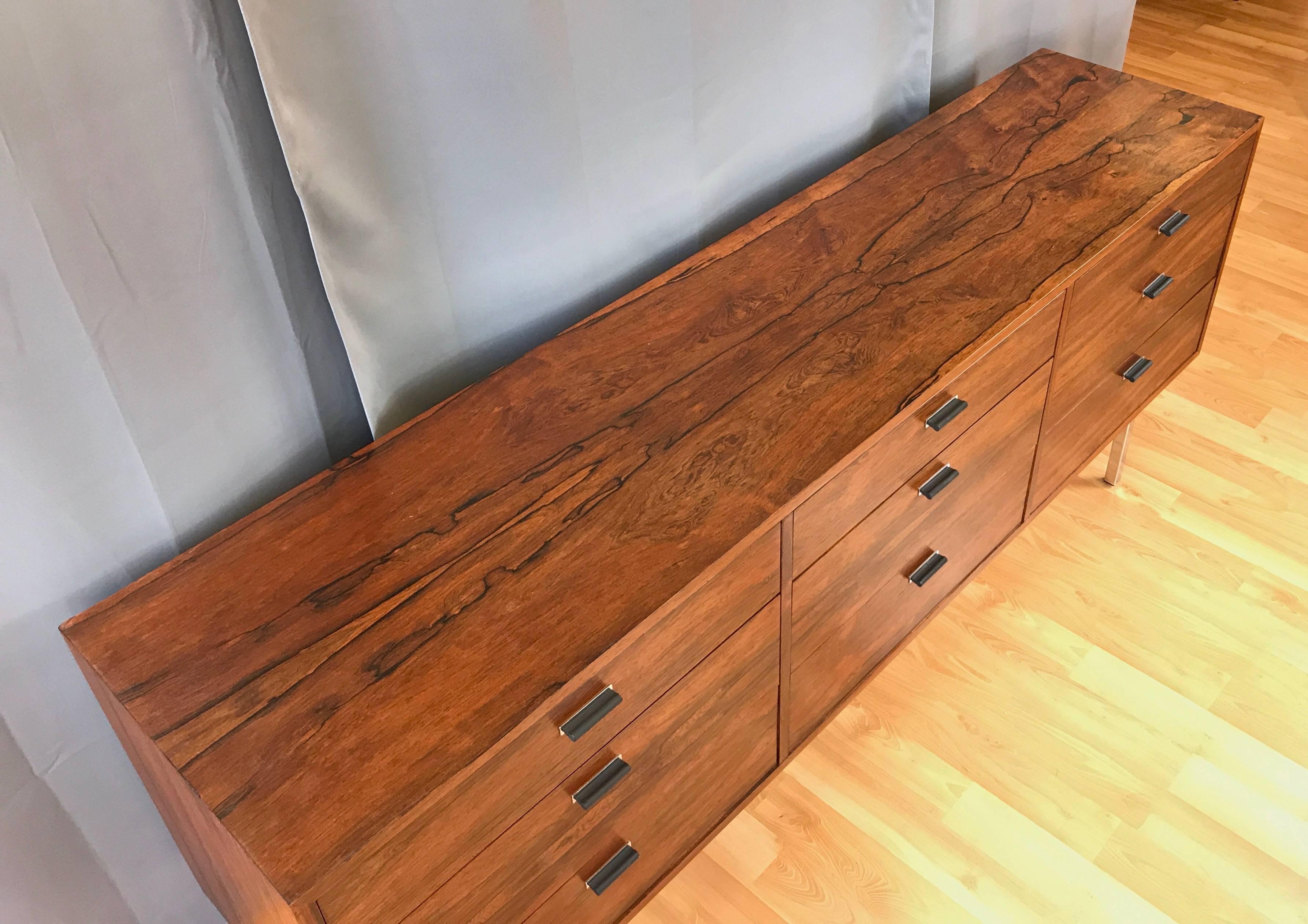 American Harvey Probber Style Large Nine-Drawer Rosewood Dresser