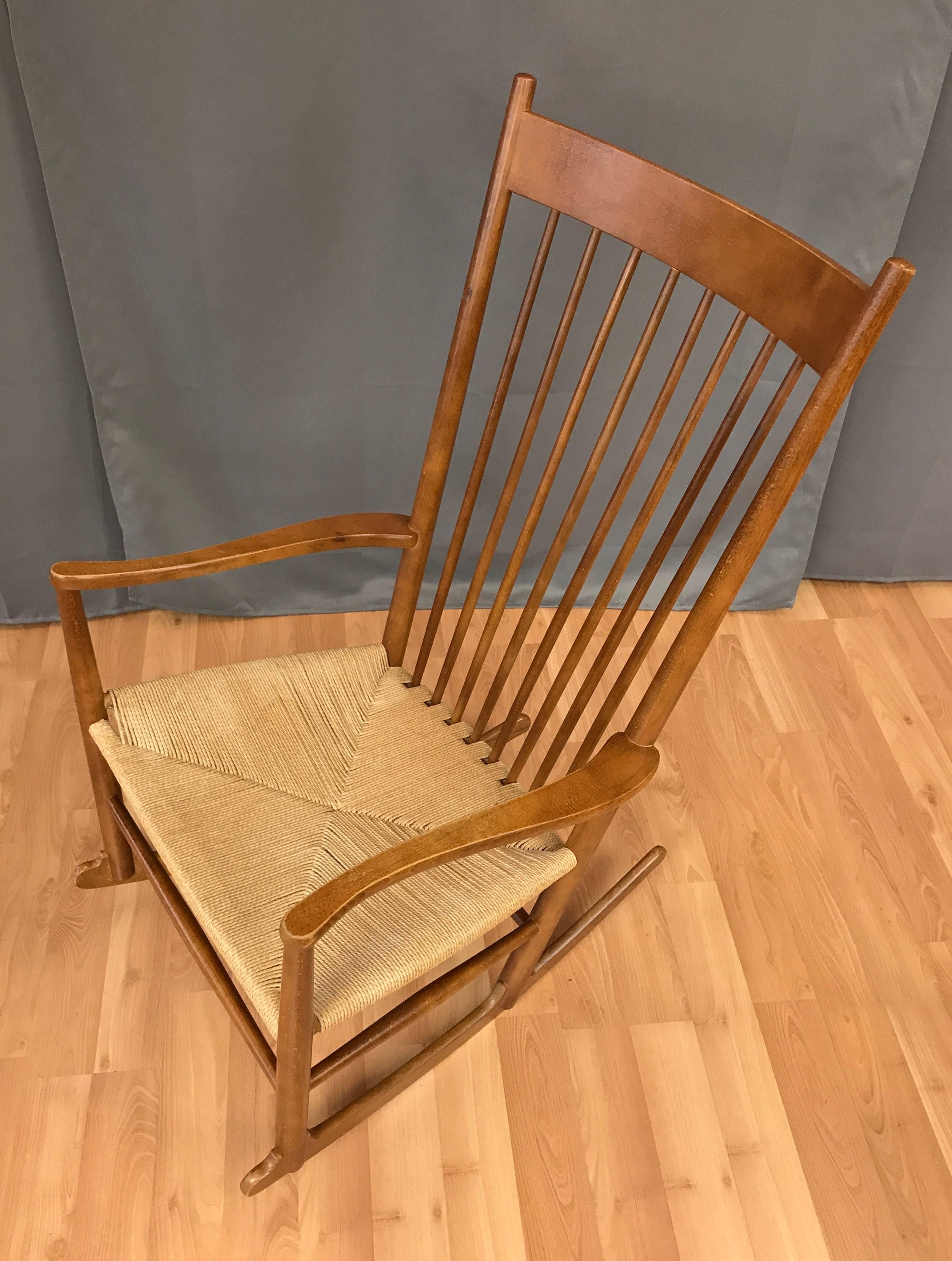 Danish Vintage Hans Wegner J16 Beech Rocking Chair