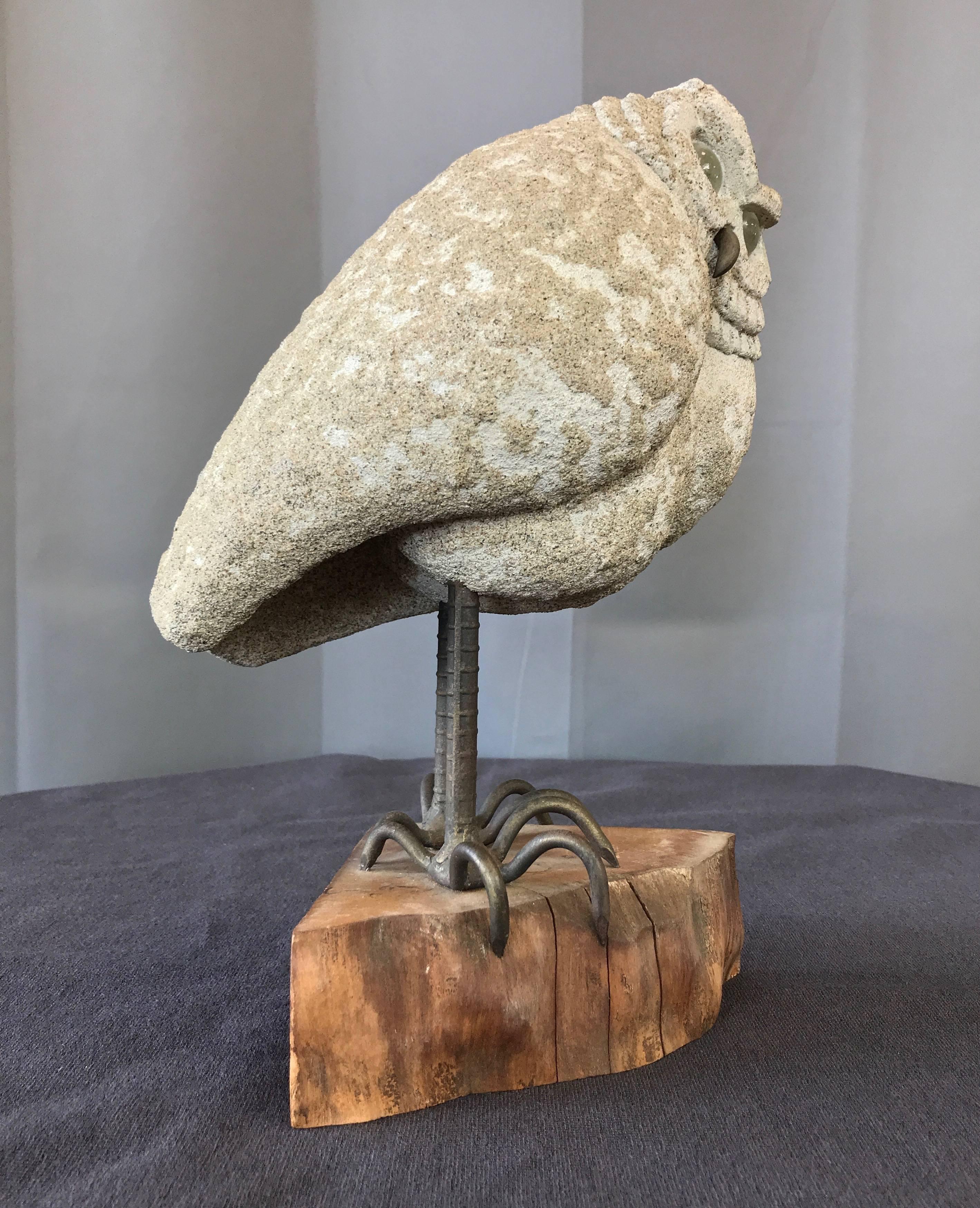 Mid-Century Modern Owl Sculpture by Midcentury California Artist Lou Rankin