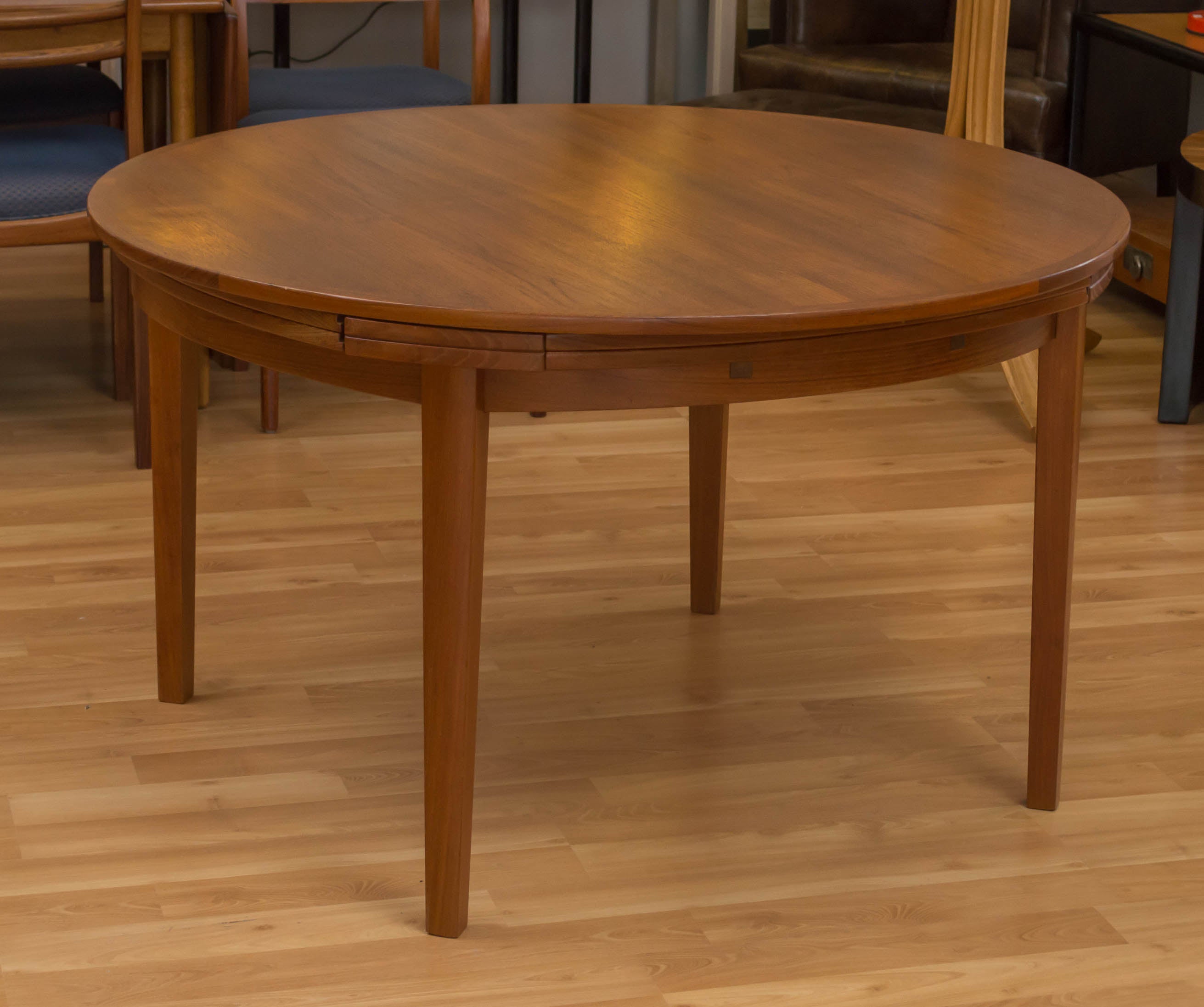 Dyrlund Round Danish Modern Lotus Teak Table