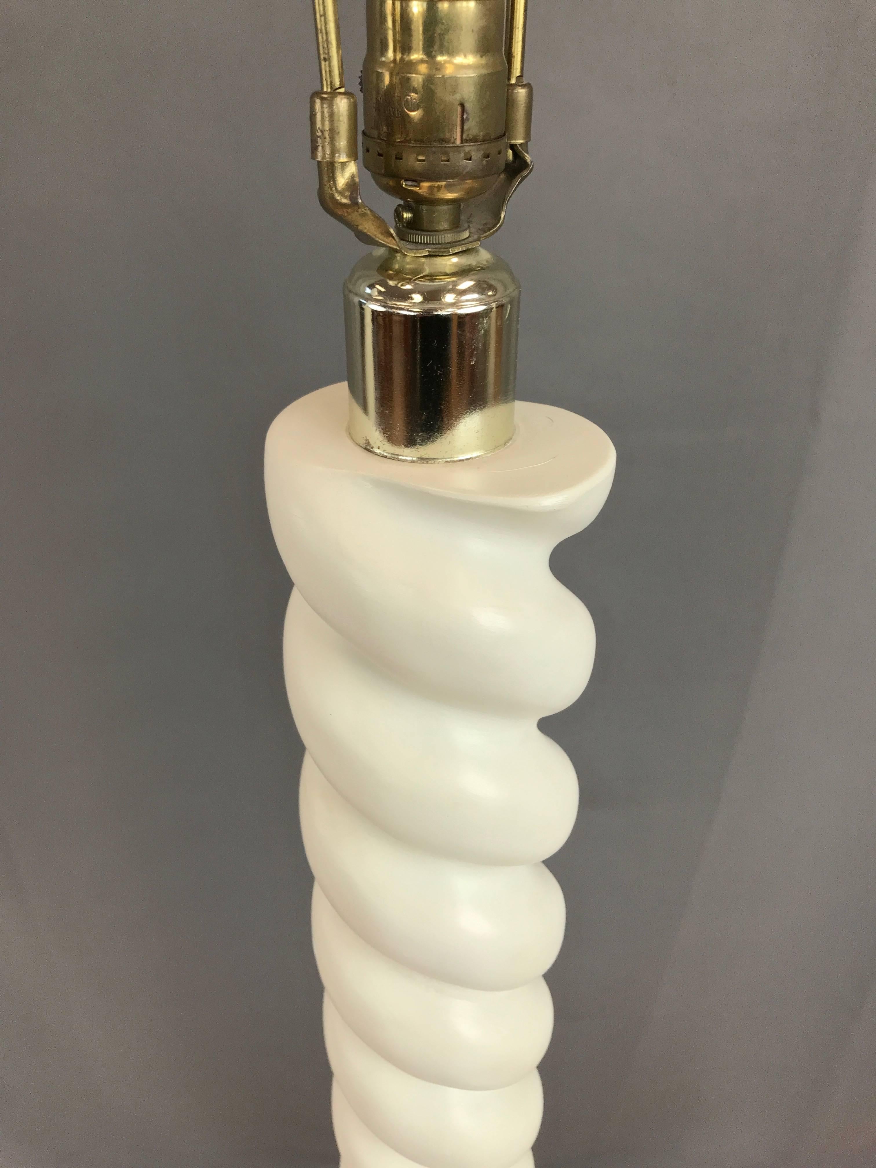 Late 20th Century Pair of Michael Taylor Tall Spiral Plaster Floor Lamps