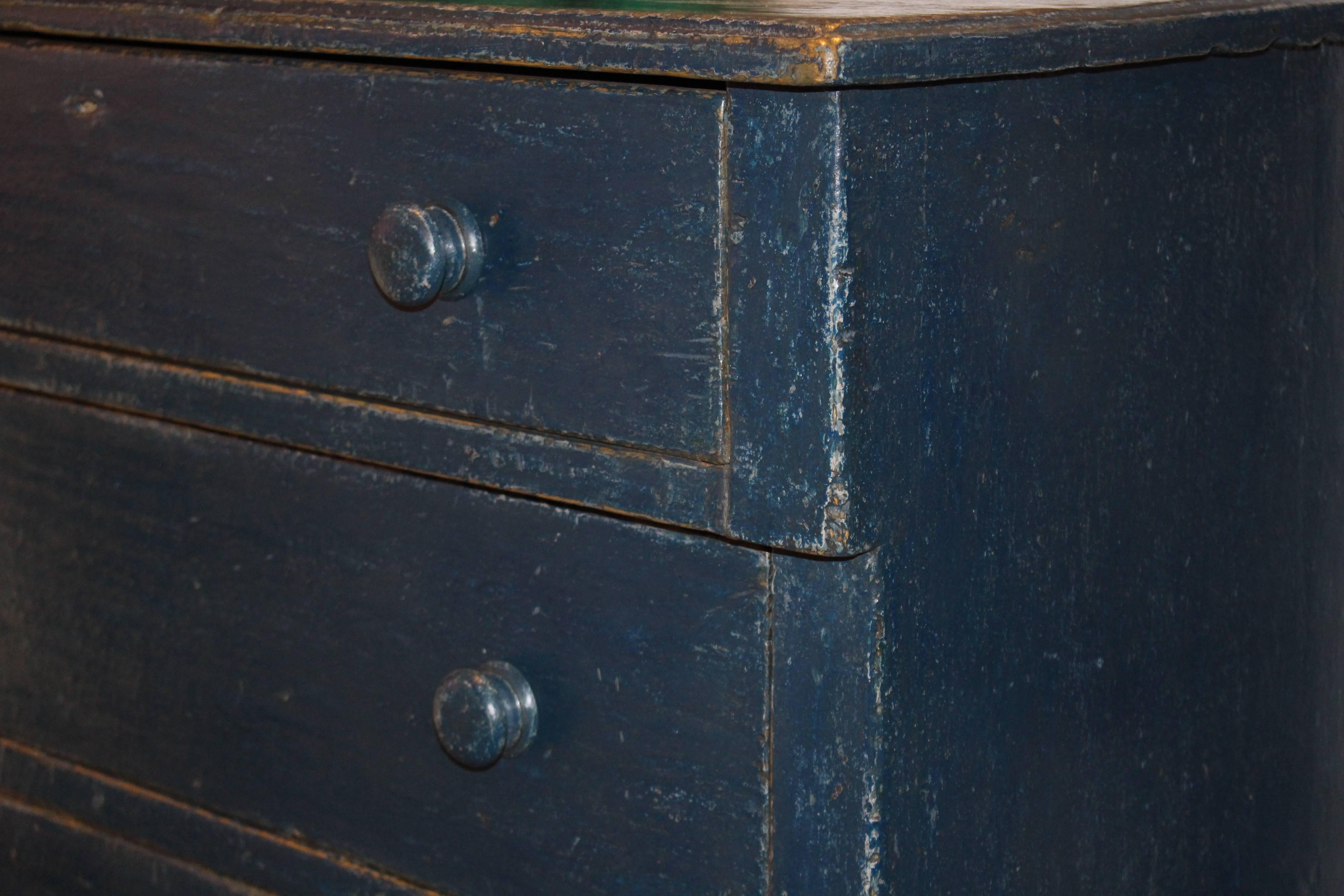 French Provincial Blue Three-Drawer Dresser For Sale