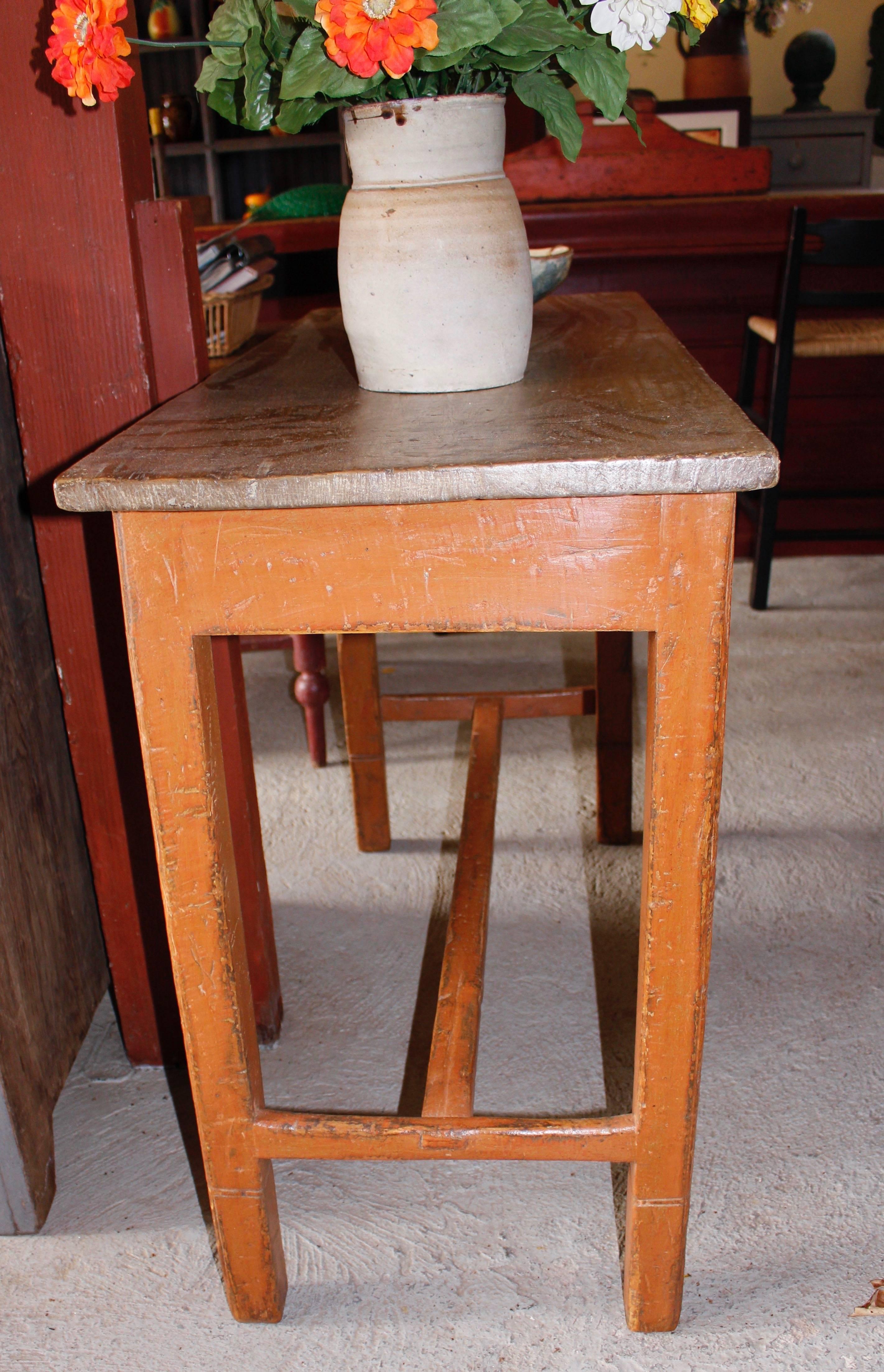 Farm Kitchen Work Table In Good Condition For Sale In Woodbury, CT