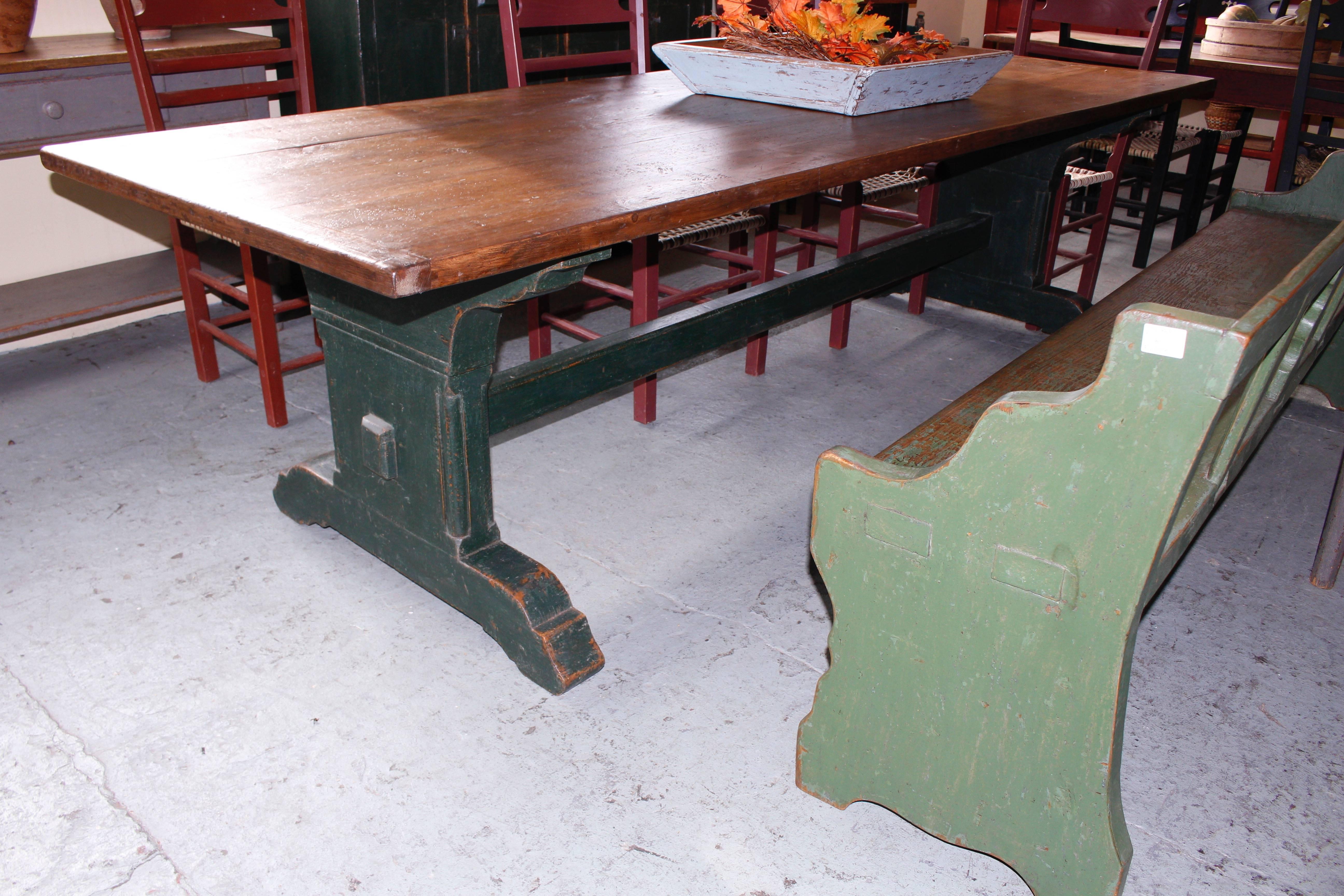 Nine foot trestle table from Quebec