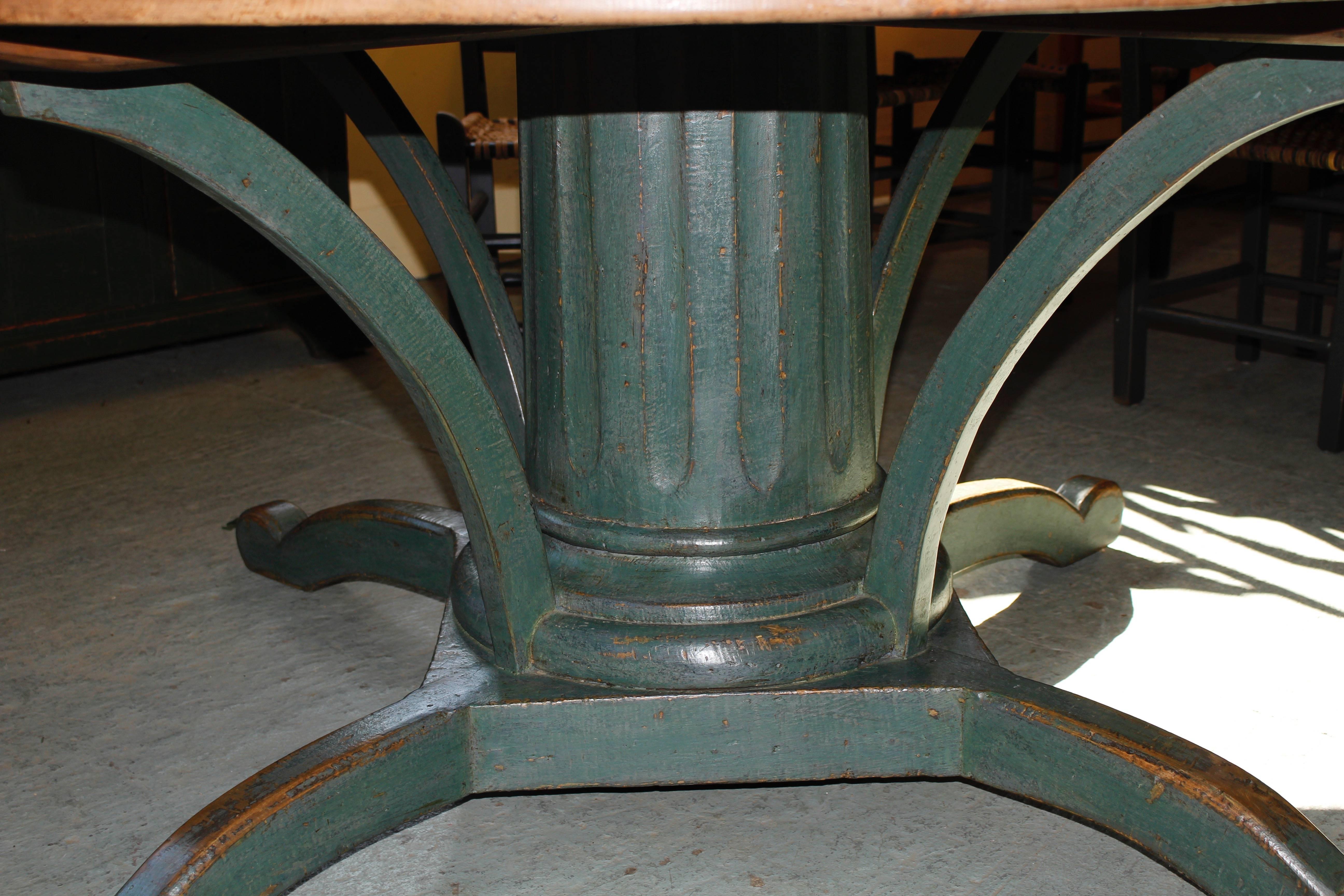 Canadian Round Dining Table  Pedestal Base from Quebec