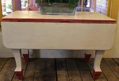 Drop Leaf Painted White with Red Accent