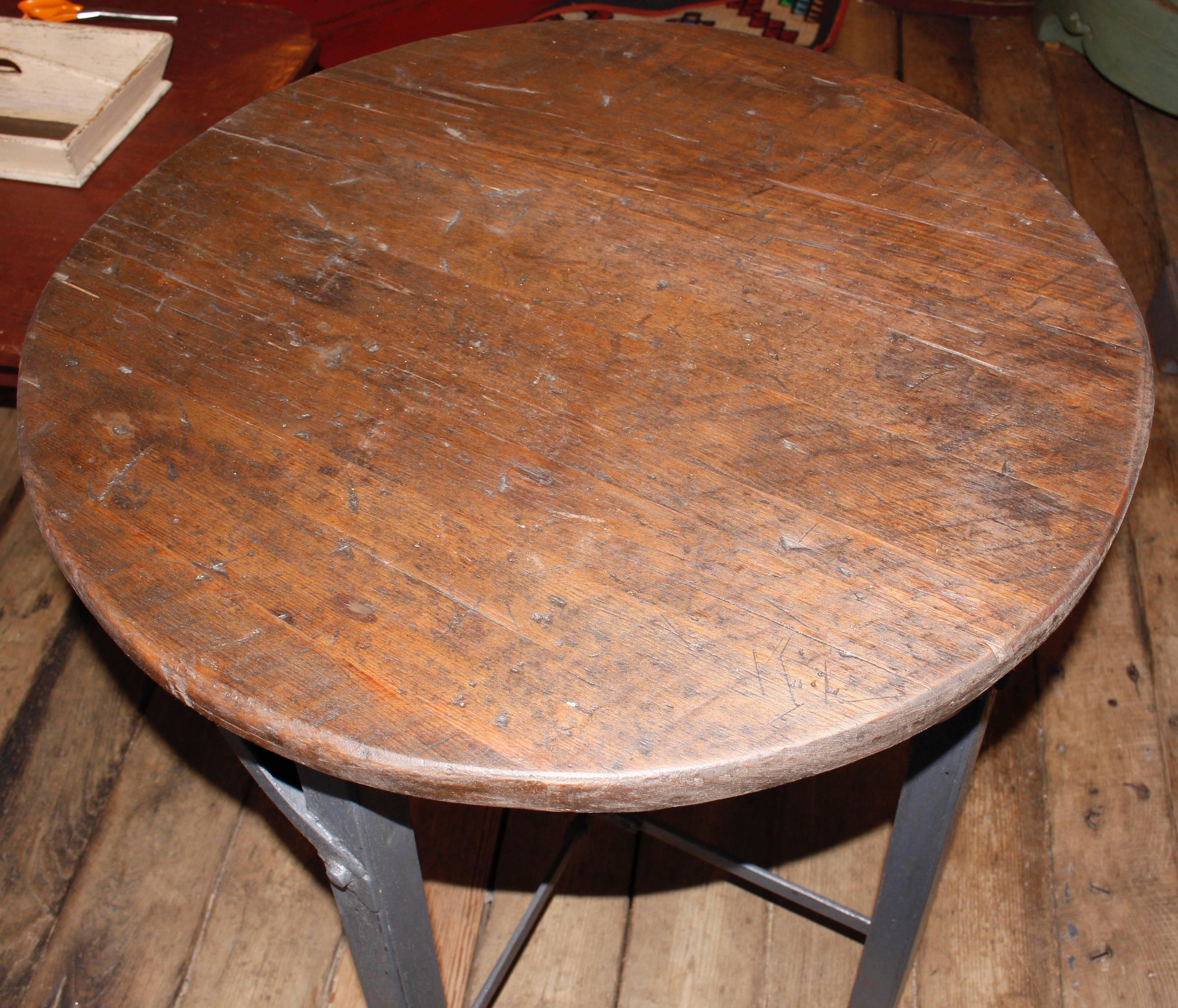 Unique Cafe Table Industrial In Good Condition For Sale In Woodbury, CT