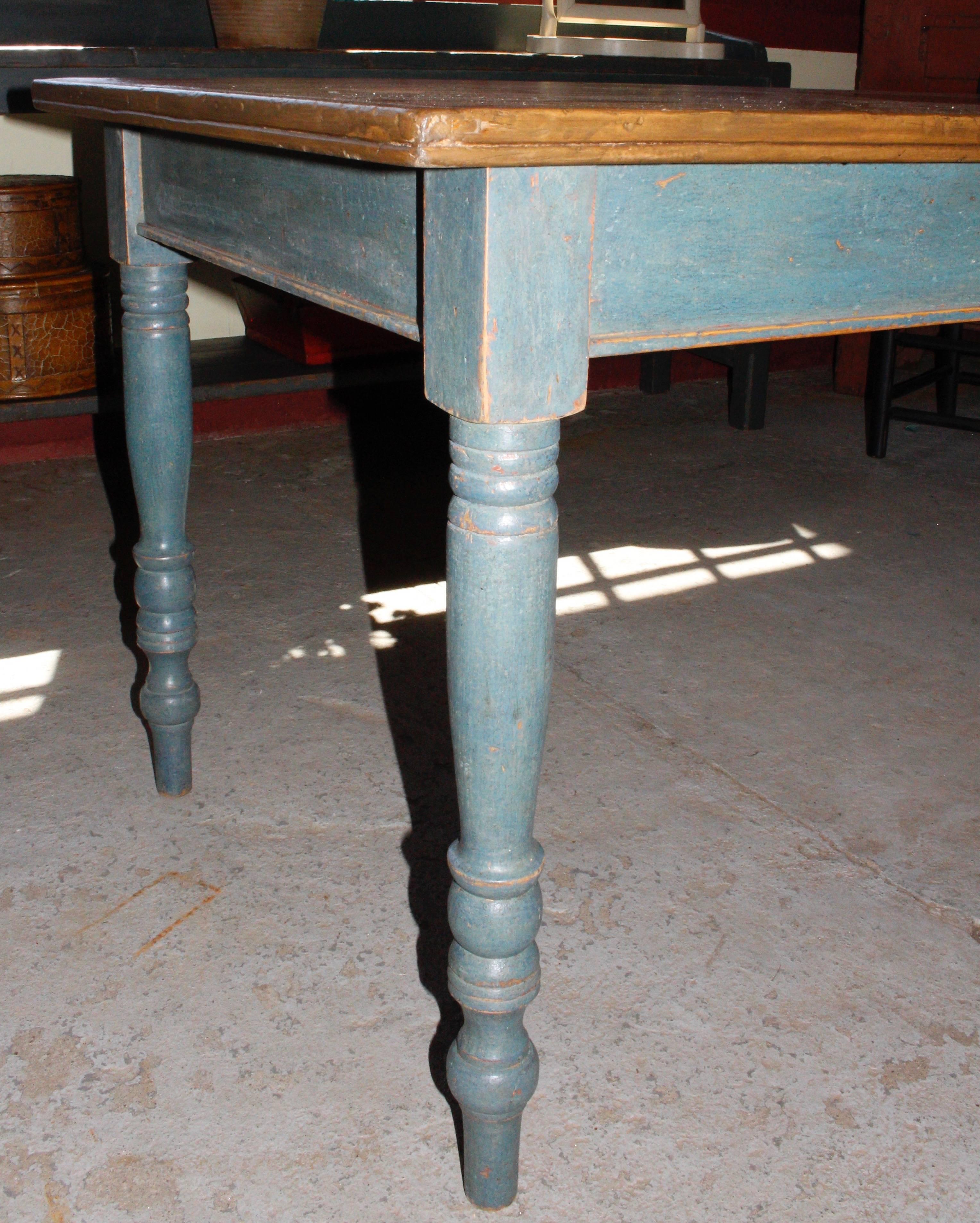 French Provincial Kitchen Farm Table from Quebec For Sale