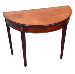 Antique Georgian Mahogany Demilune Card Table