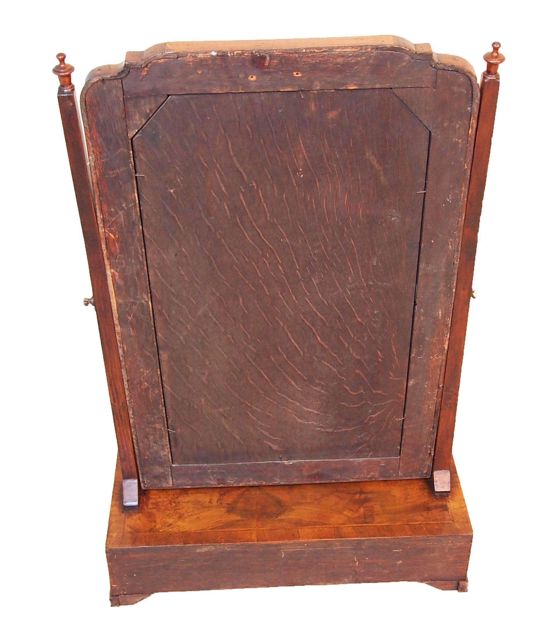 George I Antique 18th Century Walnut Dressing Table Mirror
