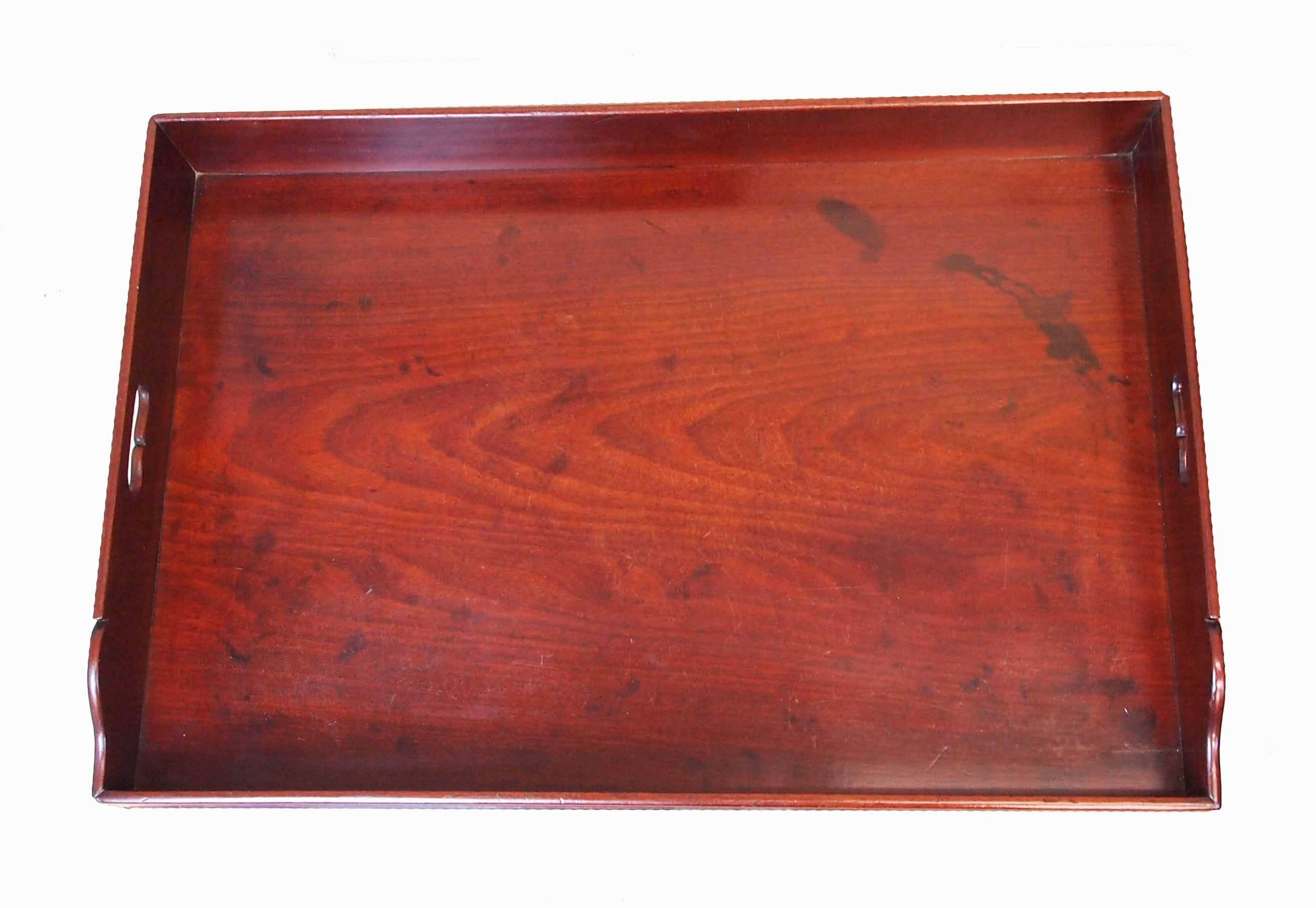 Antique Georgian Mahogany Butlers Tray on Stand In Good Condition In Bedfordshire, GB
