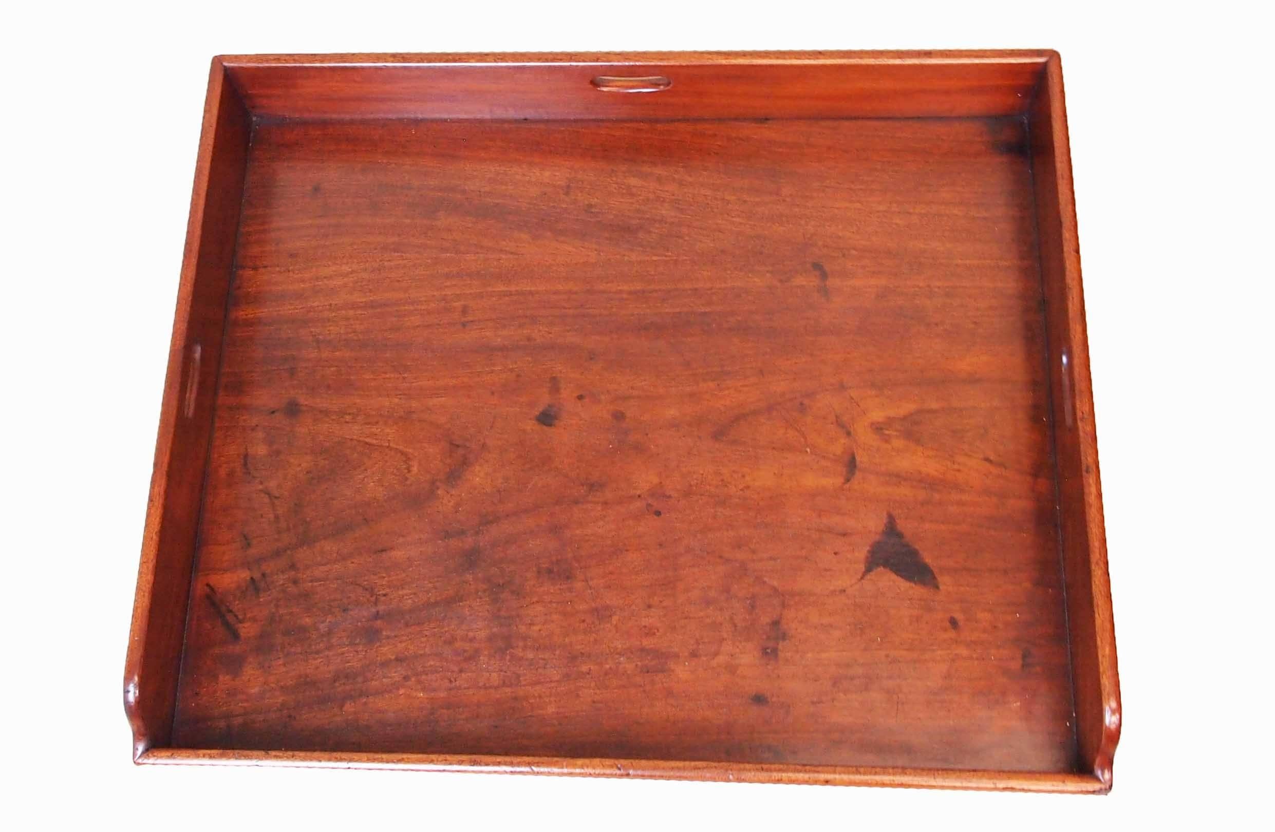 English Antique Georgian Mahogany Butlers Tray on Stand