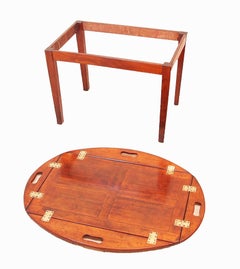 Antique Georgian Mahogany Oval Butlers Tray on Stand